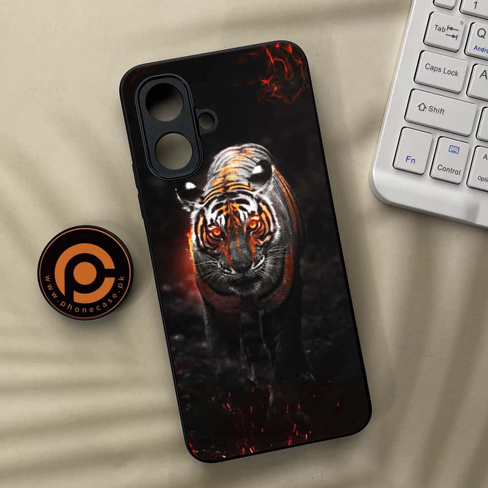 Tecno Spark Go 2 - Tiger Series - Premium Metal Printed soft Bumper Shock Proof Case