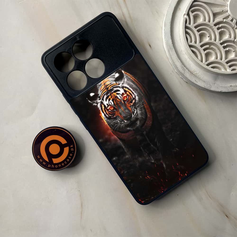 Xiaomi Poco F6 Pro - Tiger Series - Premium Metal Printed soft Bumper shock Proof Case