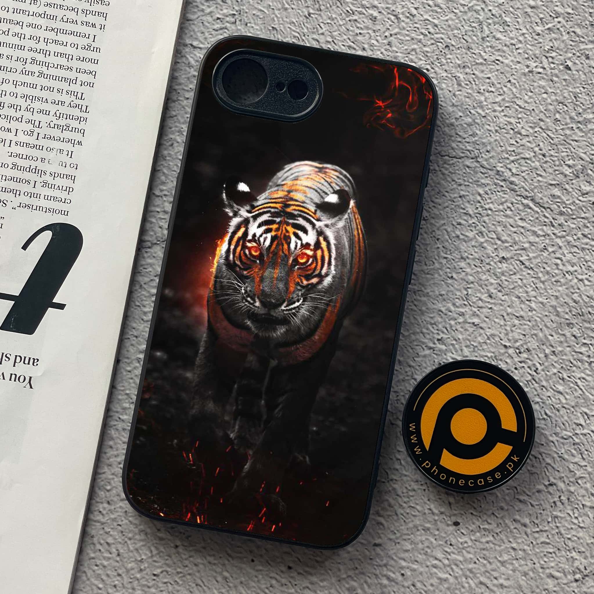 iPhone 16e - Tiger Series - Premium Metal  Printed soft Bumper shock Proof Case