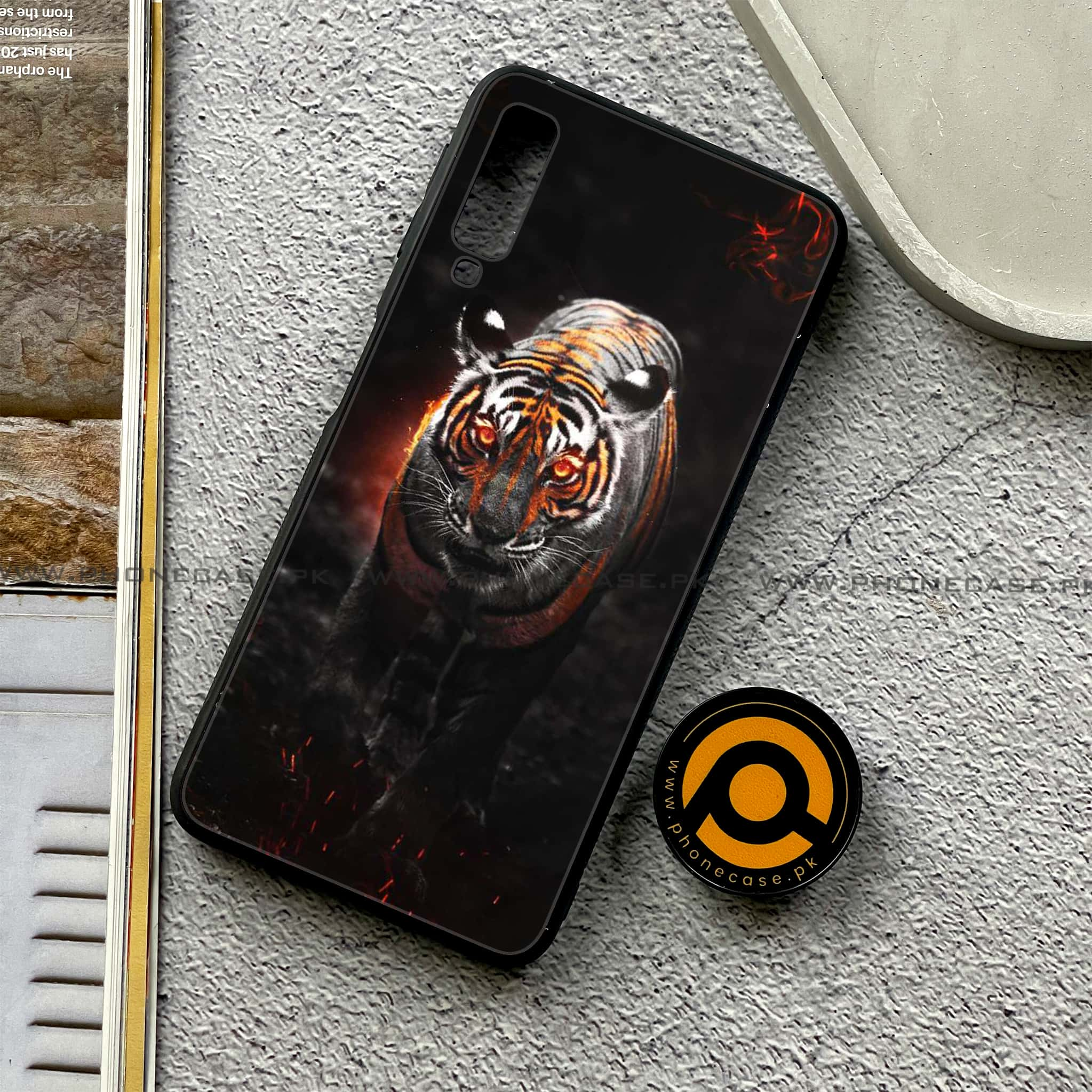 Galaxy A7 2018 - Tiger Series - Premium Printed Metal soft Bumper shock Proof Case