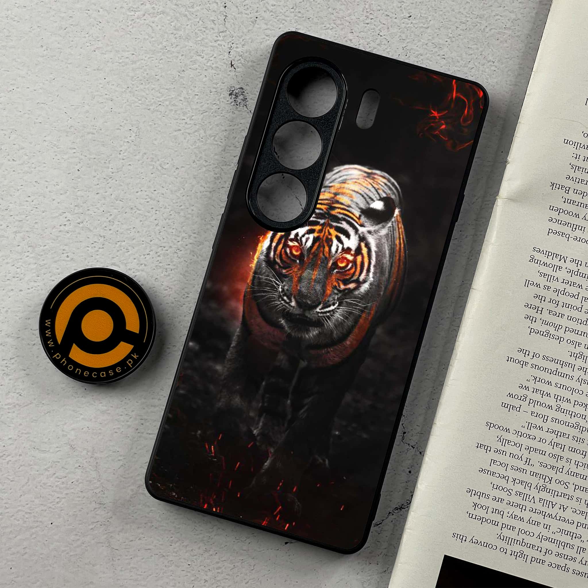 Tecno Camon 40 - Tiger Series - Premium Metal Printed Soft Bumper Shockproof Case