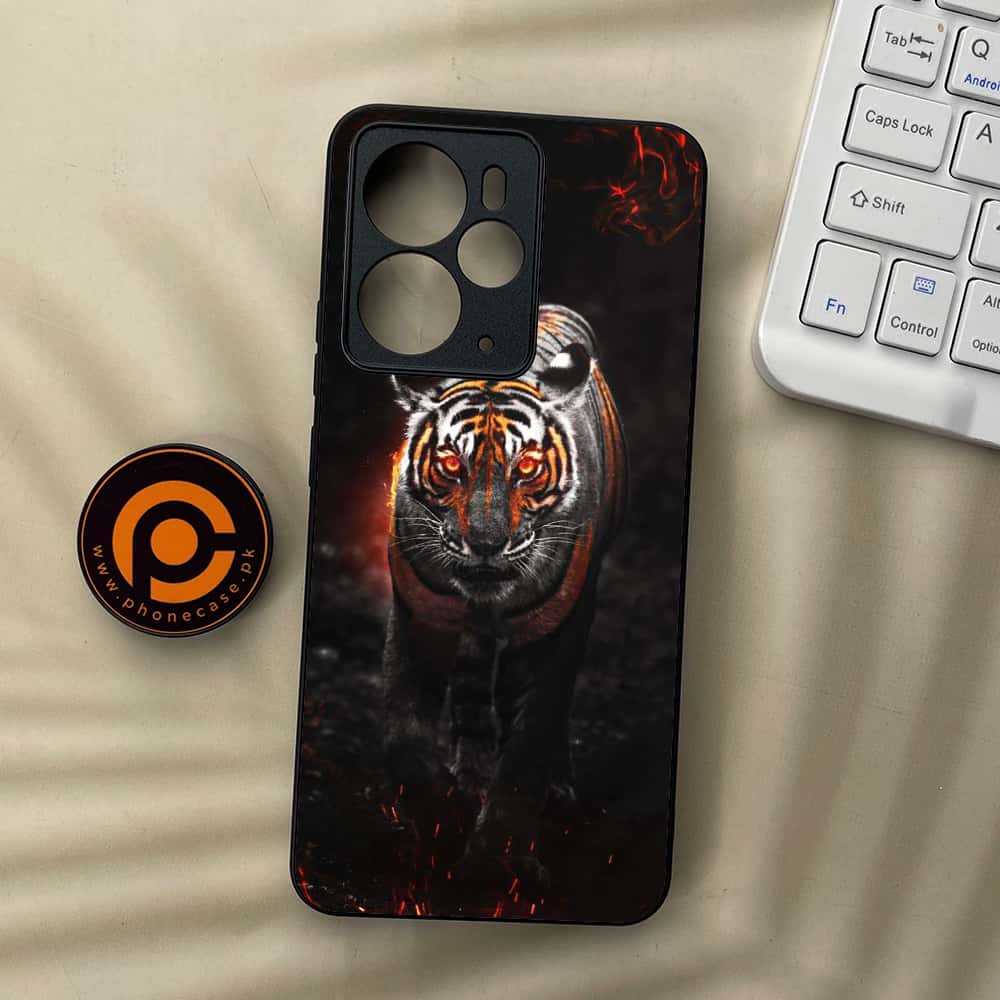 Realme 14T 5G - Tiger Series - Premium Metal Printed soft Bumper Shock Proof Case