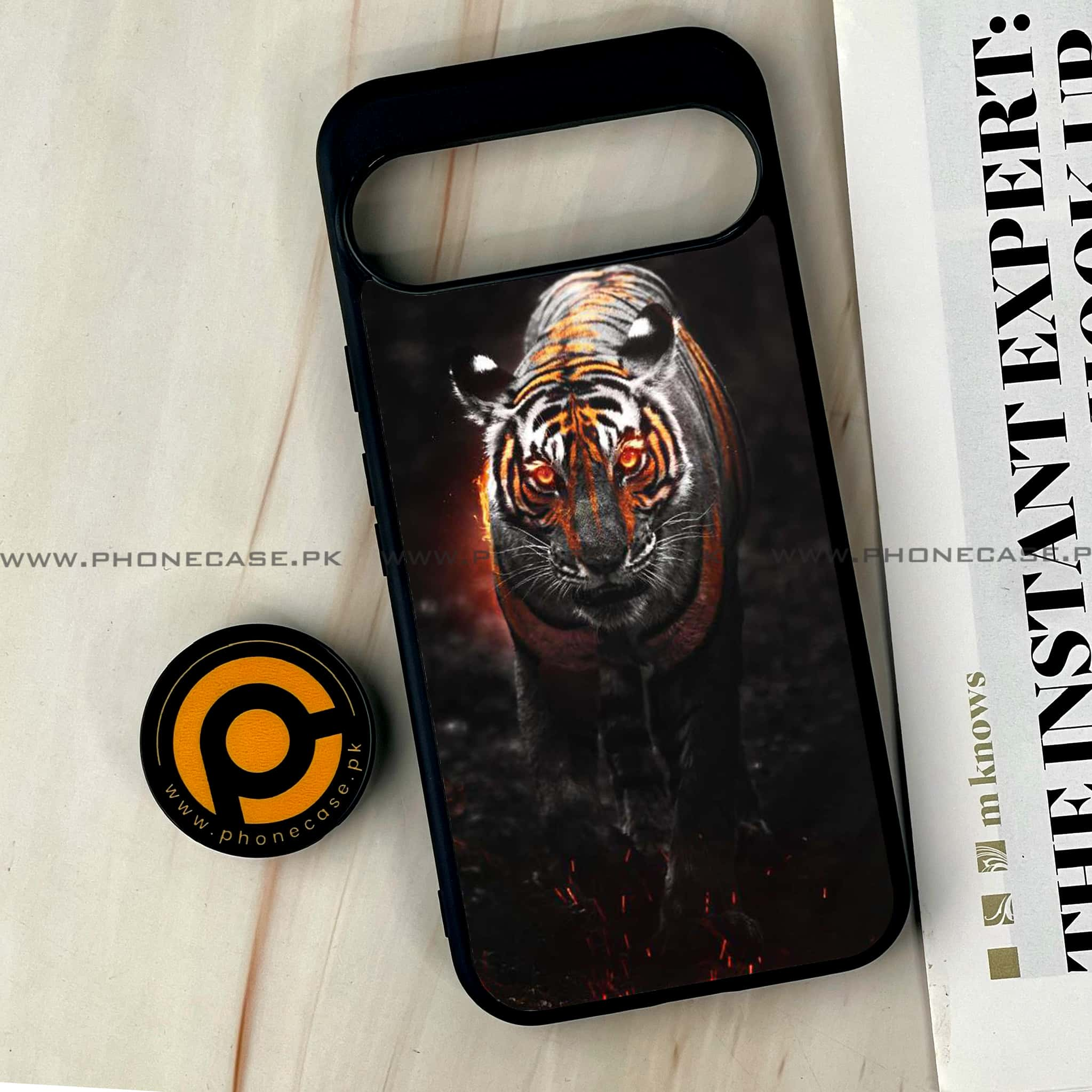 Google Pixel 9 Pro XL - Tiger Series - Premium Printed Glass soft Bumper shock Proof Case