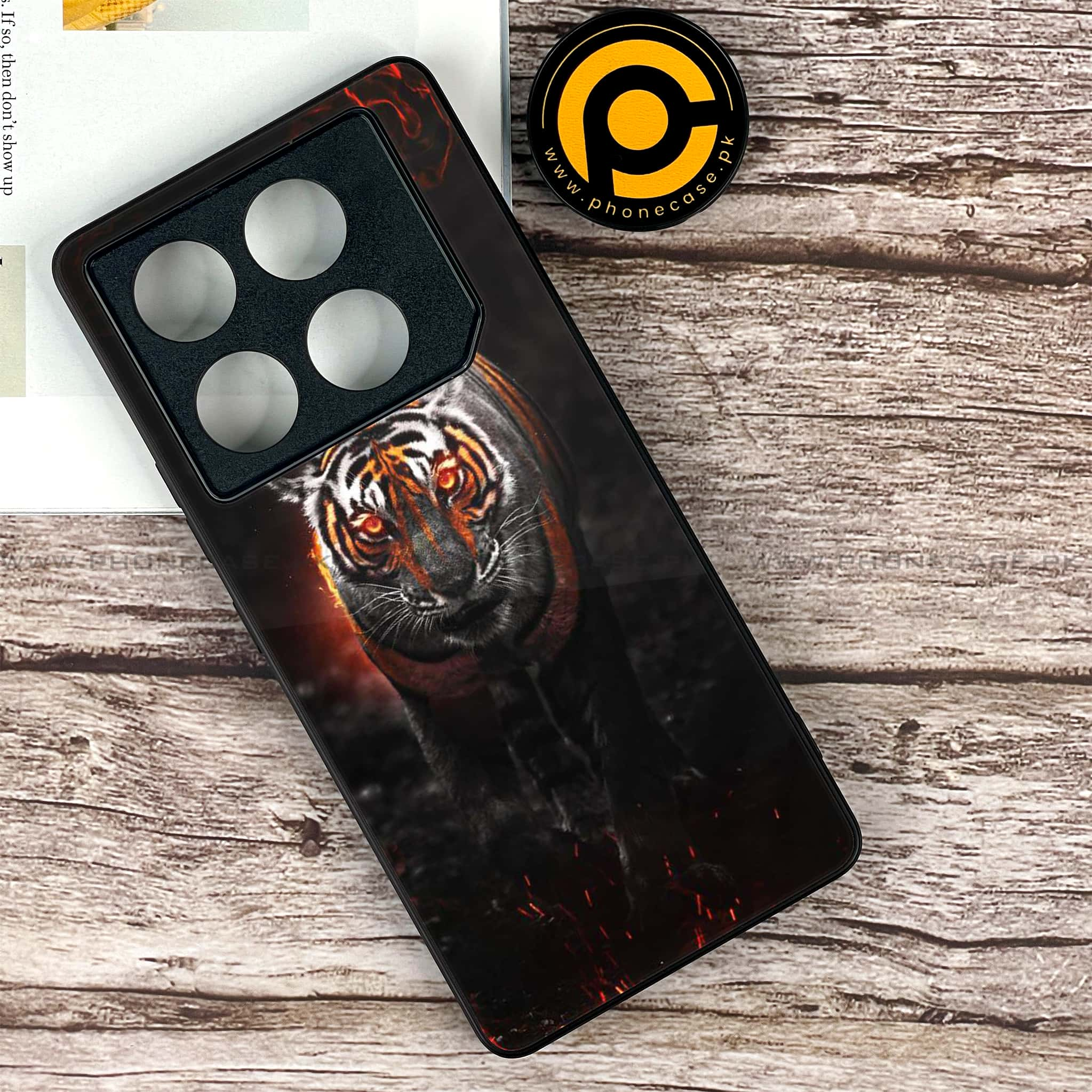 Infinix GT 20 Pro - Tiger Series - Premium Printed Glass soft Bumper shock Proof Case