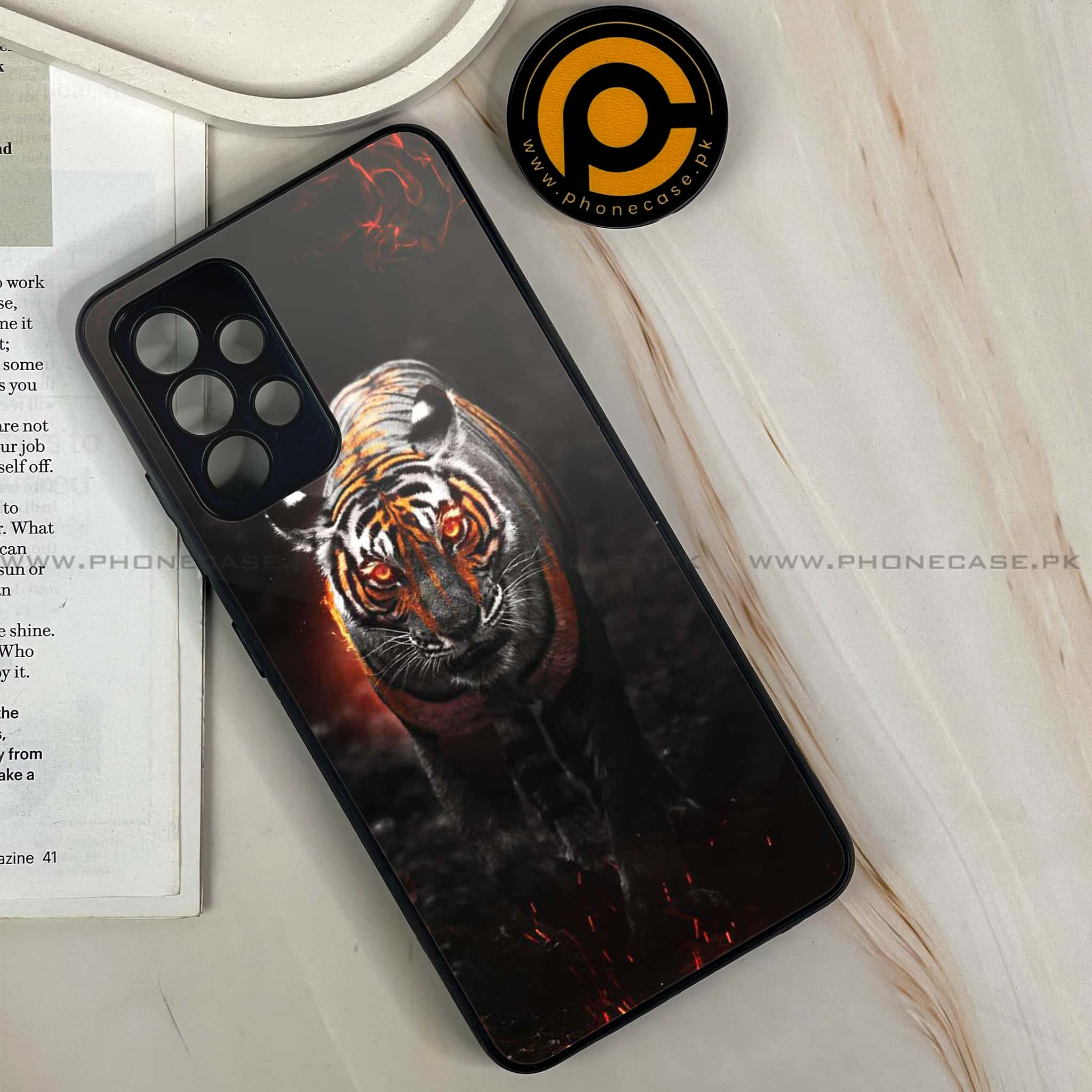 Samsung Galaxy A32 4G- Tiger Art Series - Premium Printed Glass soft Bumper shock Proof Case