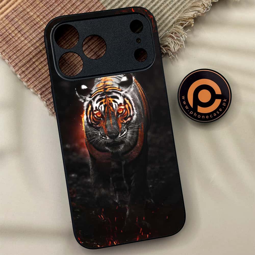iPhone 17 Pro Max - Tiger Series - Premium Metal Printed soft Bumper shock Proof Case