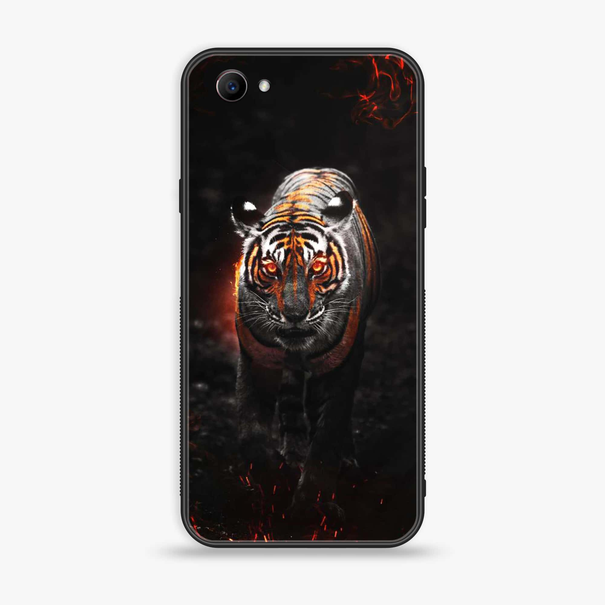 Oppo F7 Youth - Tiger Series - Premium Printed Glass soft Bumper shock Proof Case