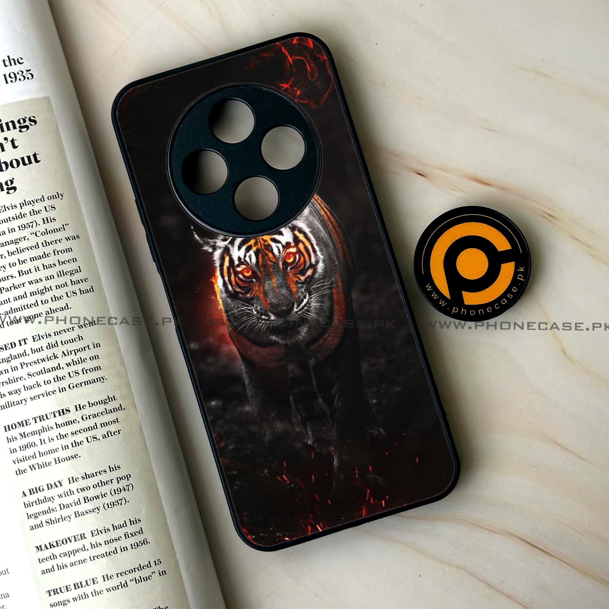 Oppo F27 Pro - Tiger Series - Premium Metal Printed soft Bumper Shock Proof Case