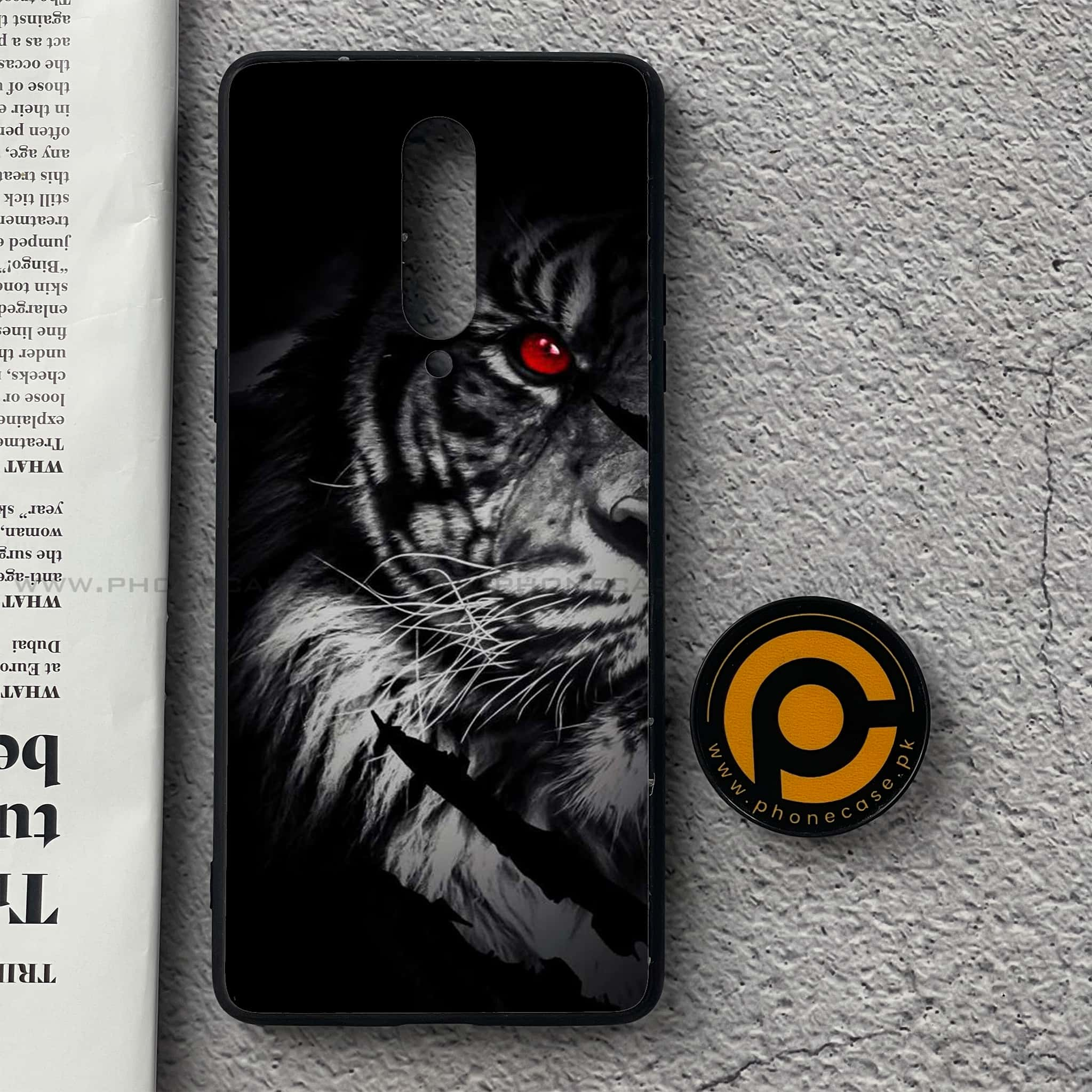 OnePlus 8 - Tiger Art  Series - Premium Printed Glass soft Bumper shock Proof Case