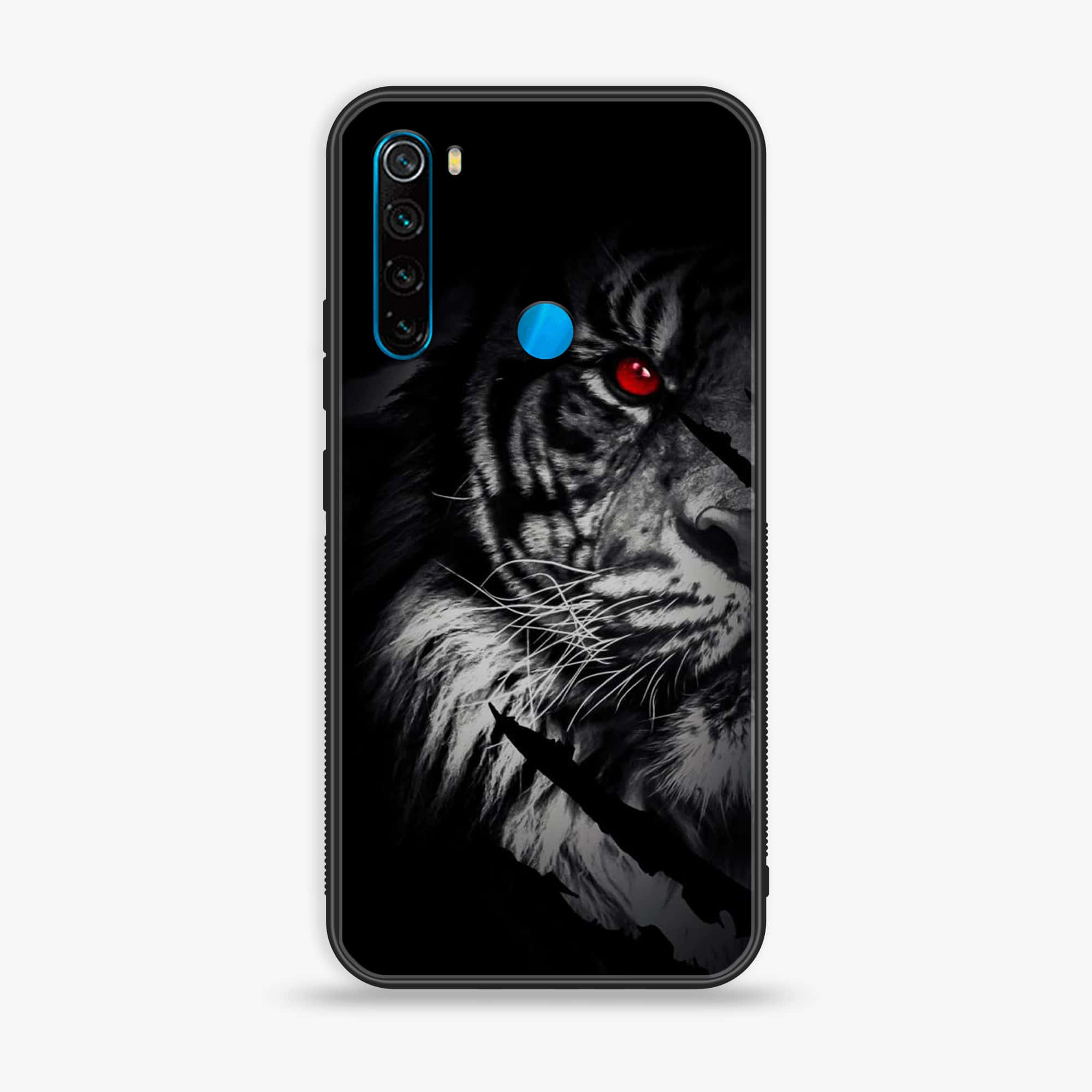 Redmi Note 8 - Tiger Series - Premium Printed Glass soft Bumper shock Proof Case