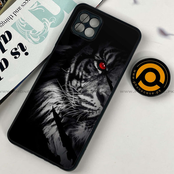 Samsung Galaxy A22 5G - Tiger Design 7 - Premium Printed Glass soft Bumper shock Proof Case CS-40109
