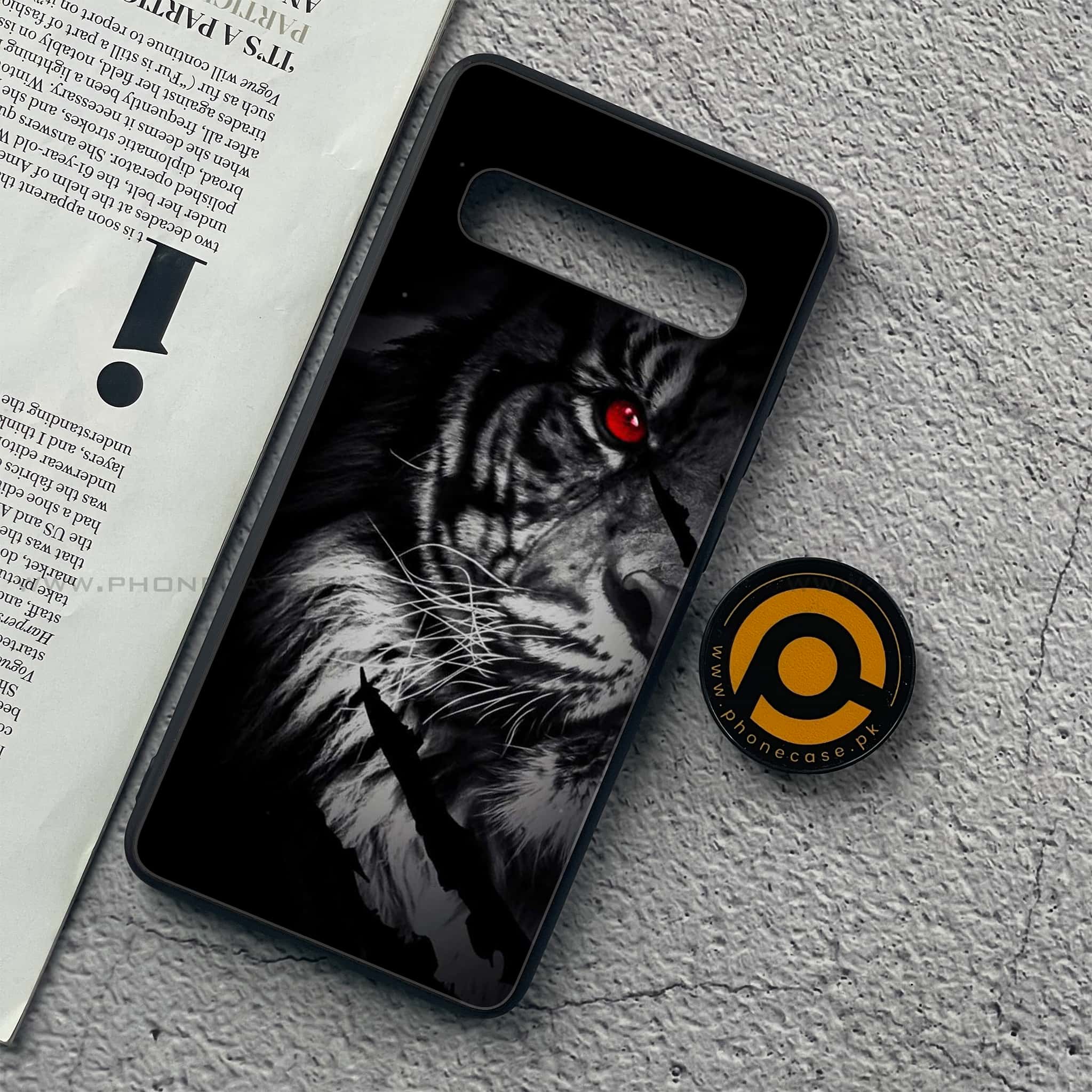 Samsung Galaxy S10 5G - Tiger Art Series - Premium Printed Glass soft Bumper shock Proof Case