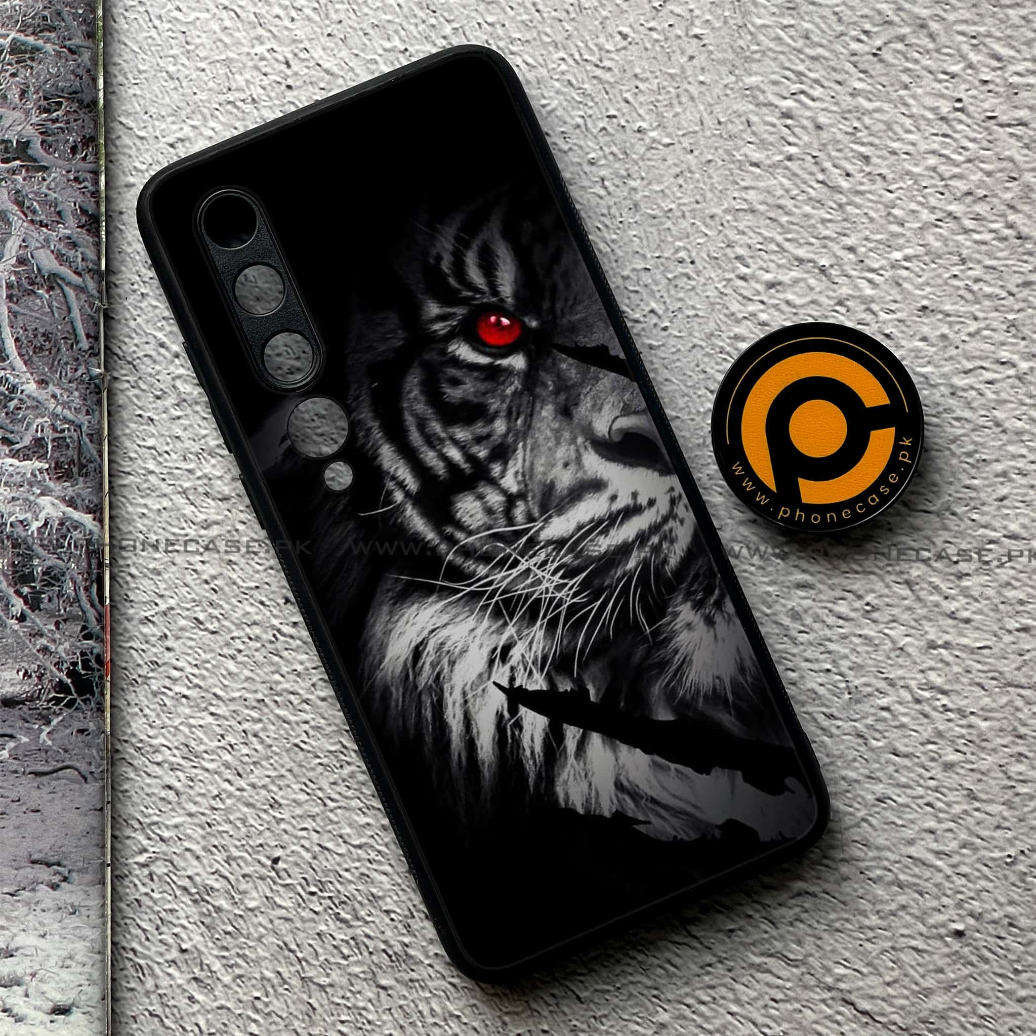 Xiaomi Mi 10 - Tiger Series - Premium Printed Glass soft Bumper shock Proof Case