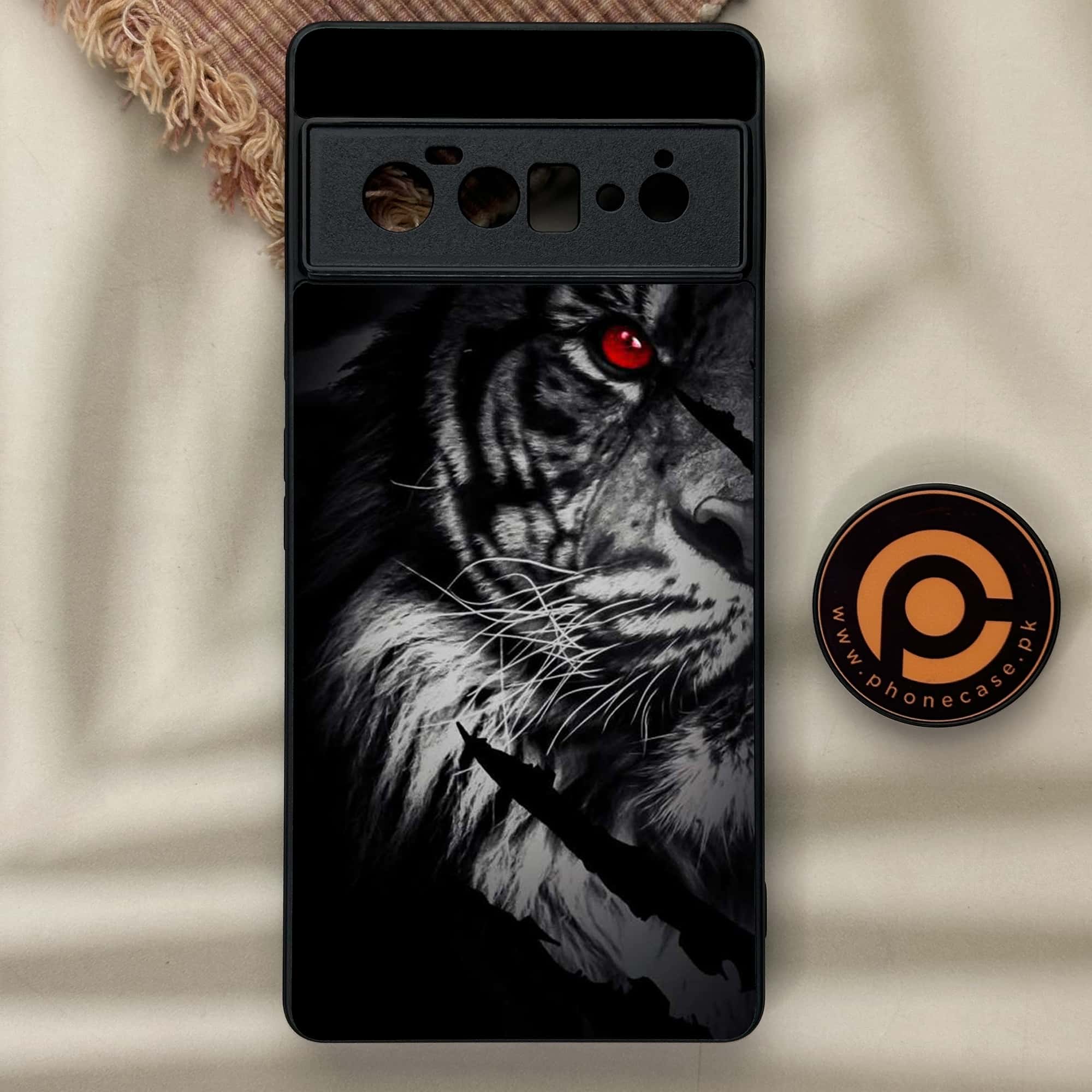 Google Pixel 6A - Tiger Series - Premium Metal Printed soft Bumper Shock Proof Case