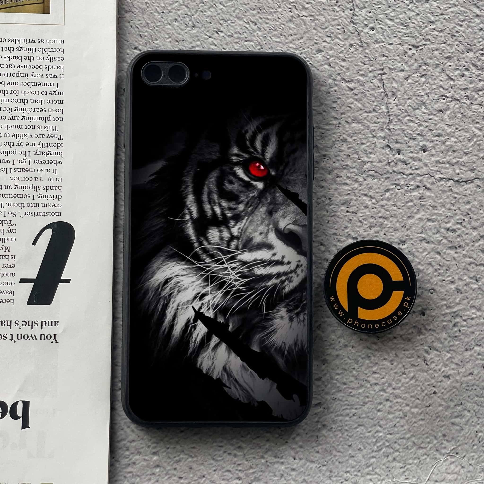 iPhone 8 Plus - Tiger Art Series - Premium Printed Glass soft Bumper shock Proof Case