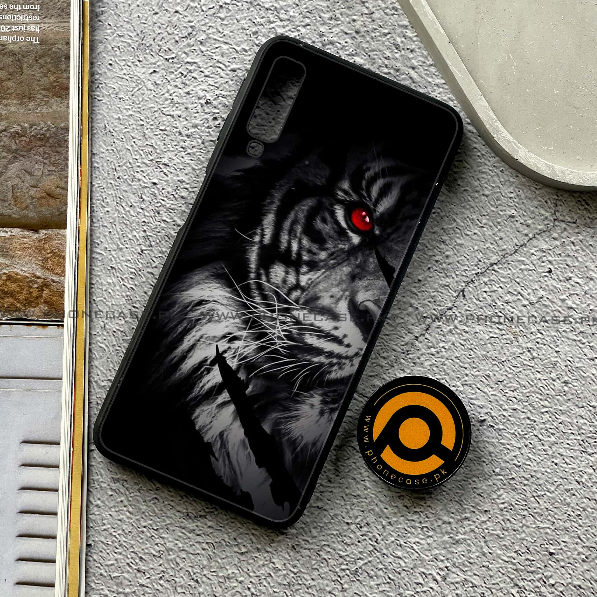 Galaxy A7 2018 - Tiger Series - Premium Printed Metal soft Bumper shock Proof Case