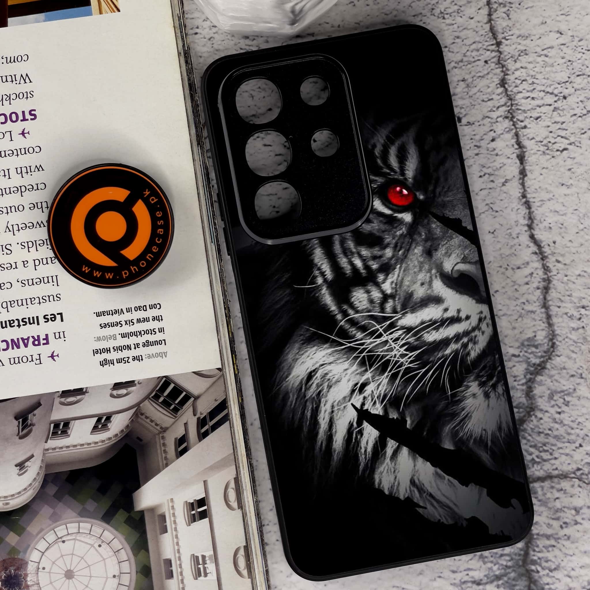 Vivo Y29 4G - Tiger Series - Premium Metal Printed soft Bumper Shock Proof Case