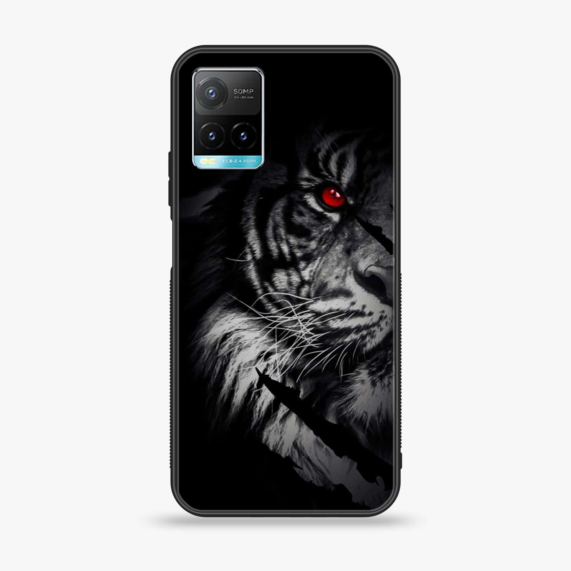 Vivo Y33T - Tiger Series - Premium Printed Glass soft Bumper shock Proof Case