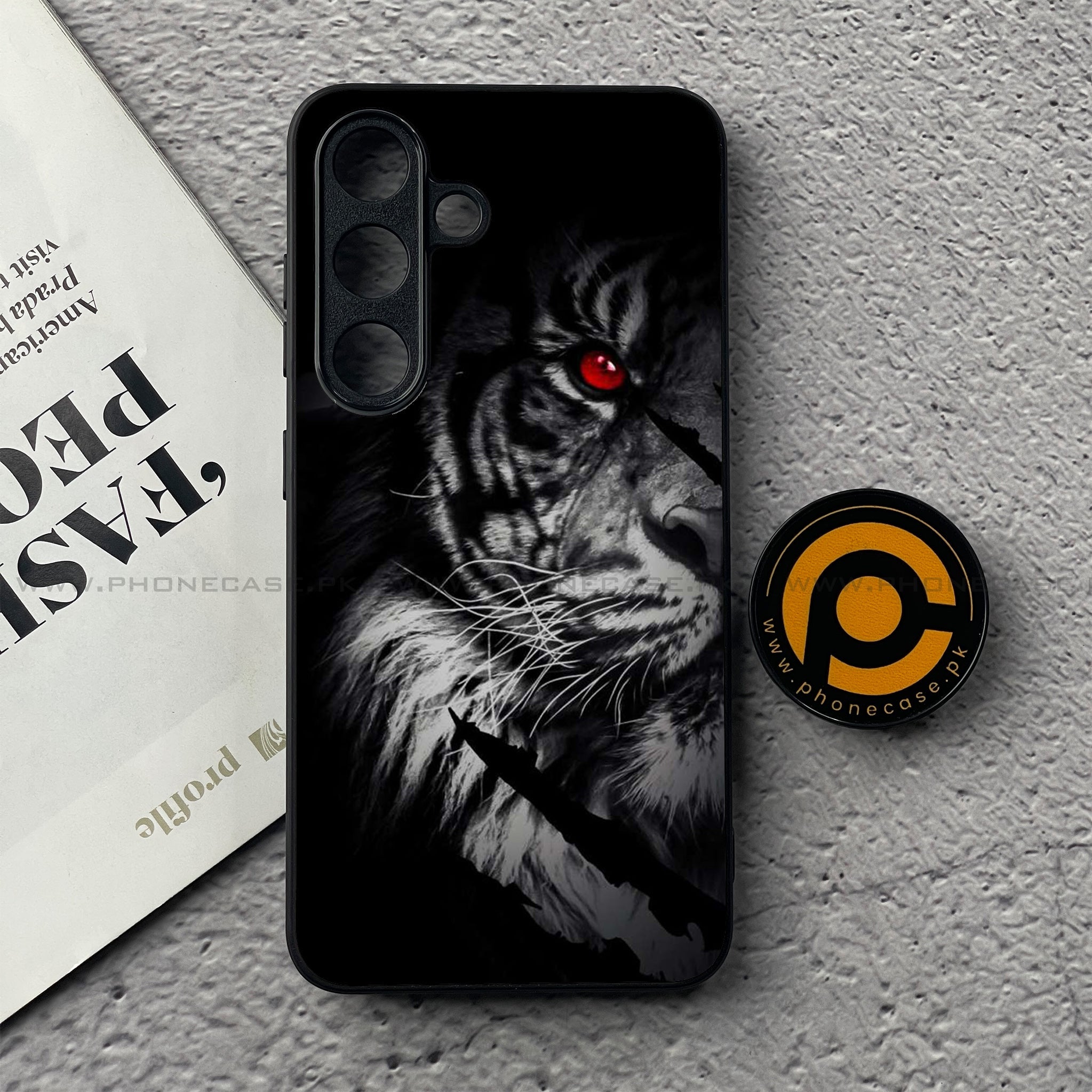 Samsung Galaxy S25 FE - Tiger Series - Premium Metal Printed soft Bumper shock Proof Case