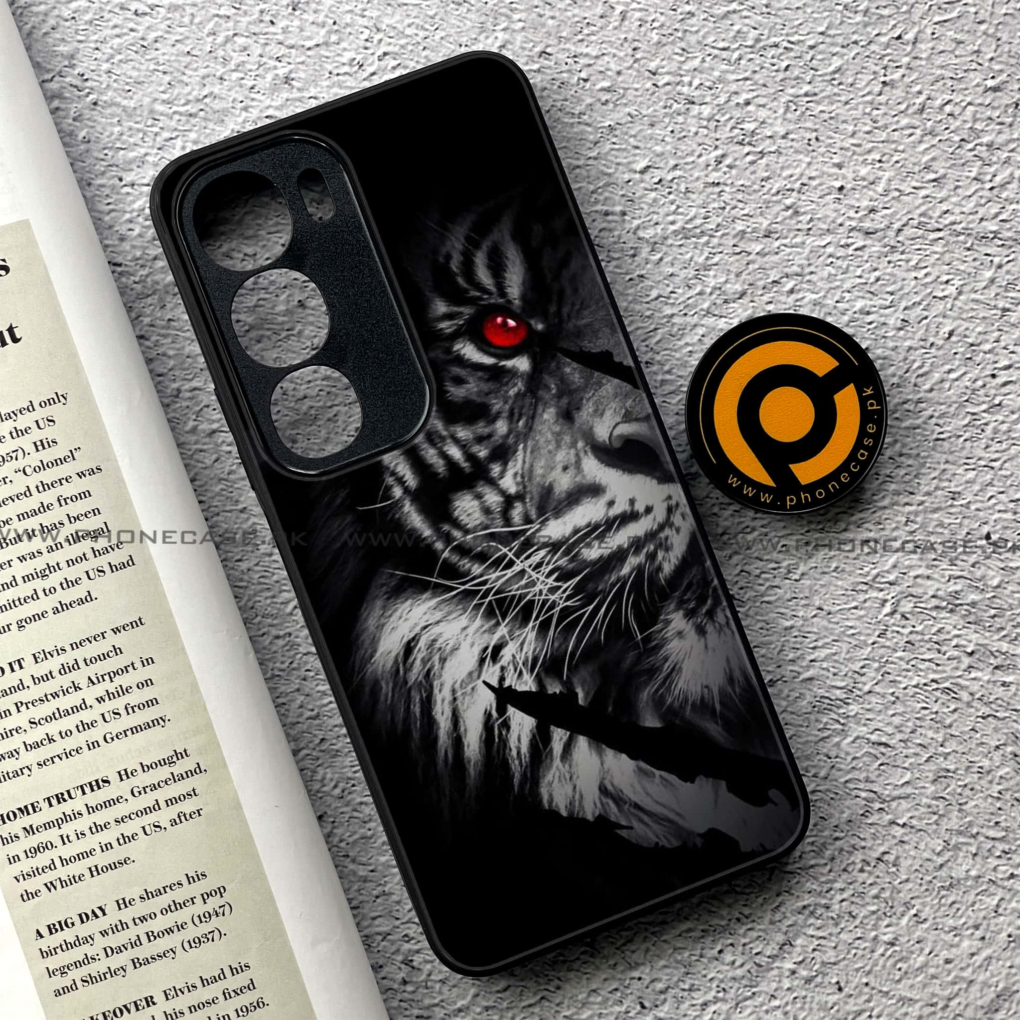 Vivo Y19s Pro - Tiger Series - Premium Metal Printed soft Bumper shock Proof Case