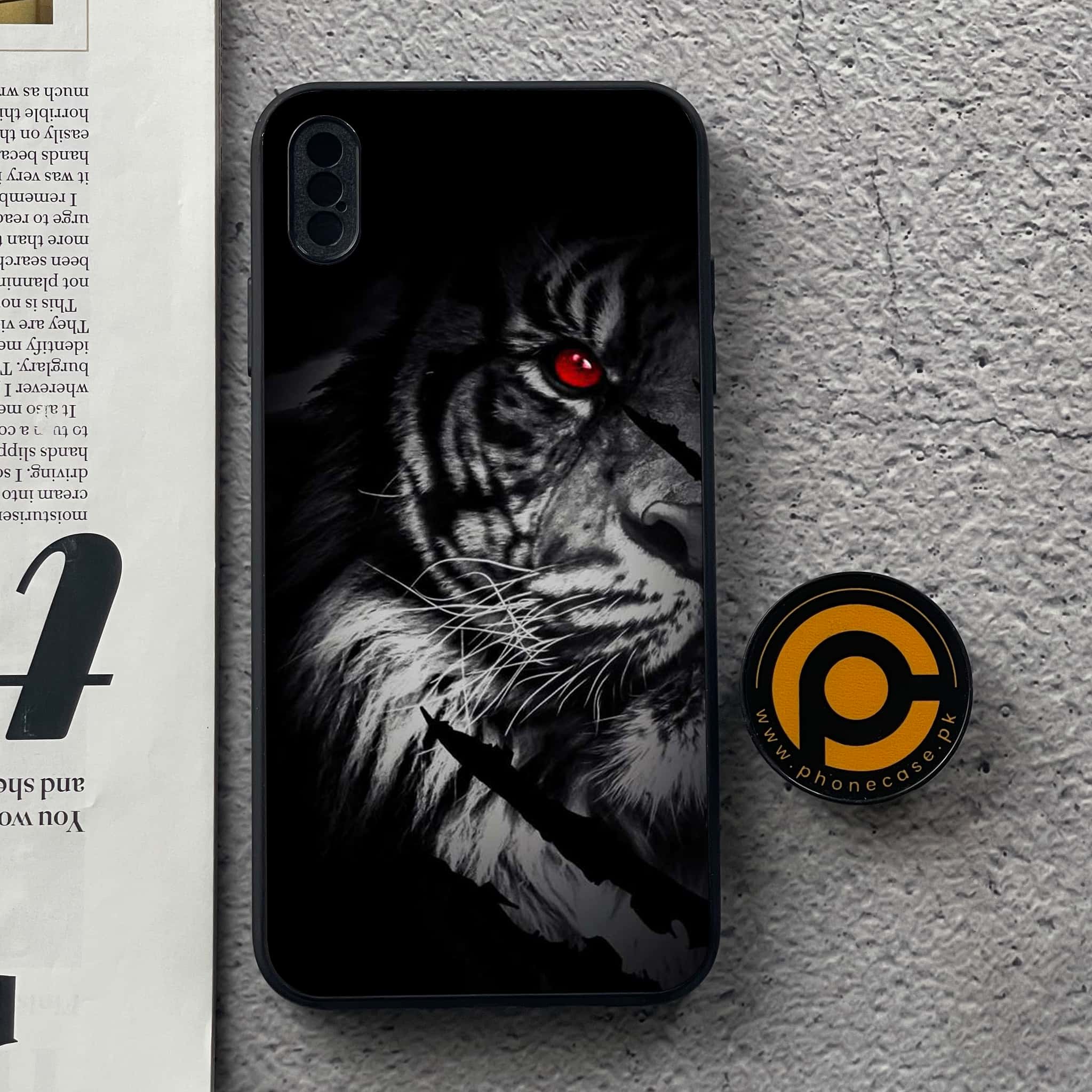 iPhone XS Max - Tiger Art Series - Premium Metal Printed soft Bumper shock Proof Case