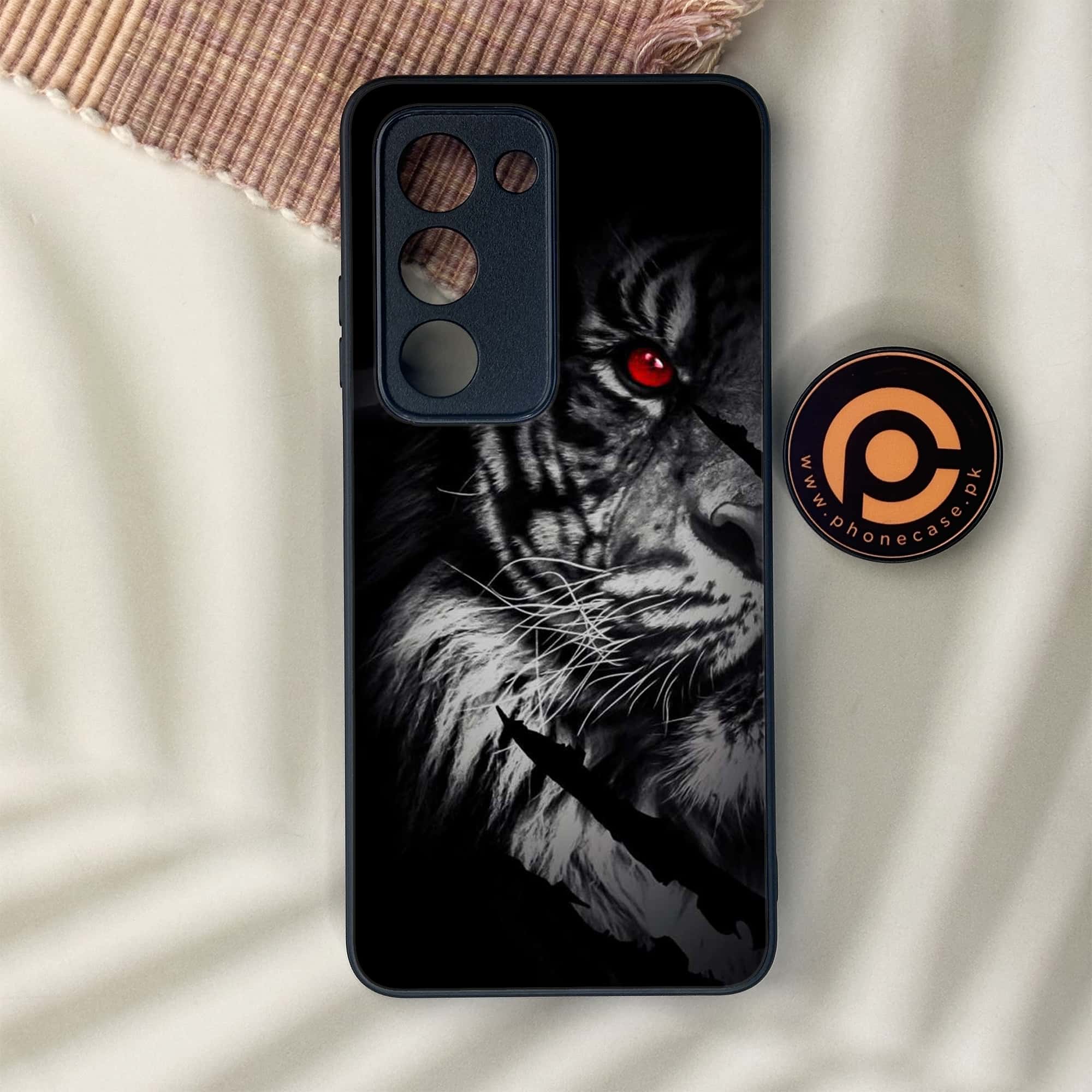 Oppo A5 2025 - Tiger Series - Premium Metal Printed soft Bumper shock Proof Case