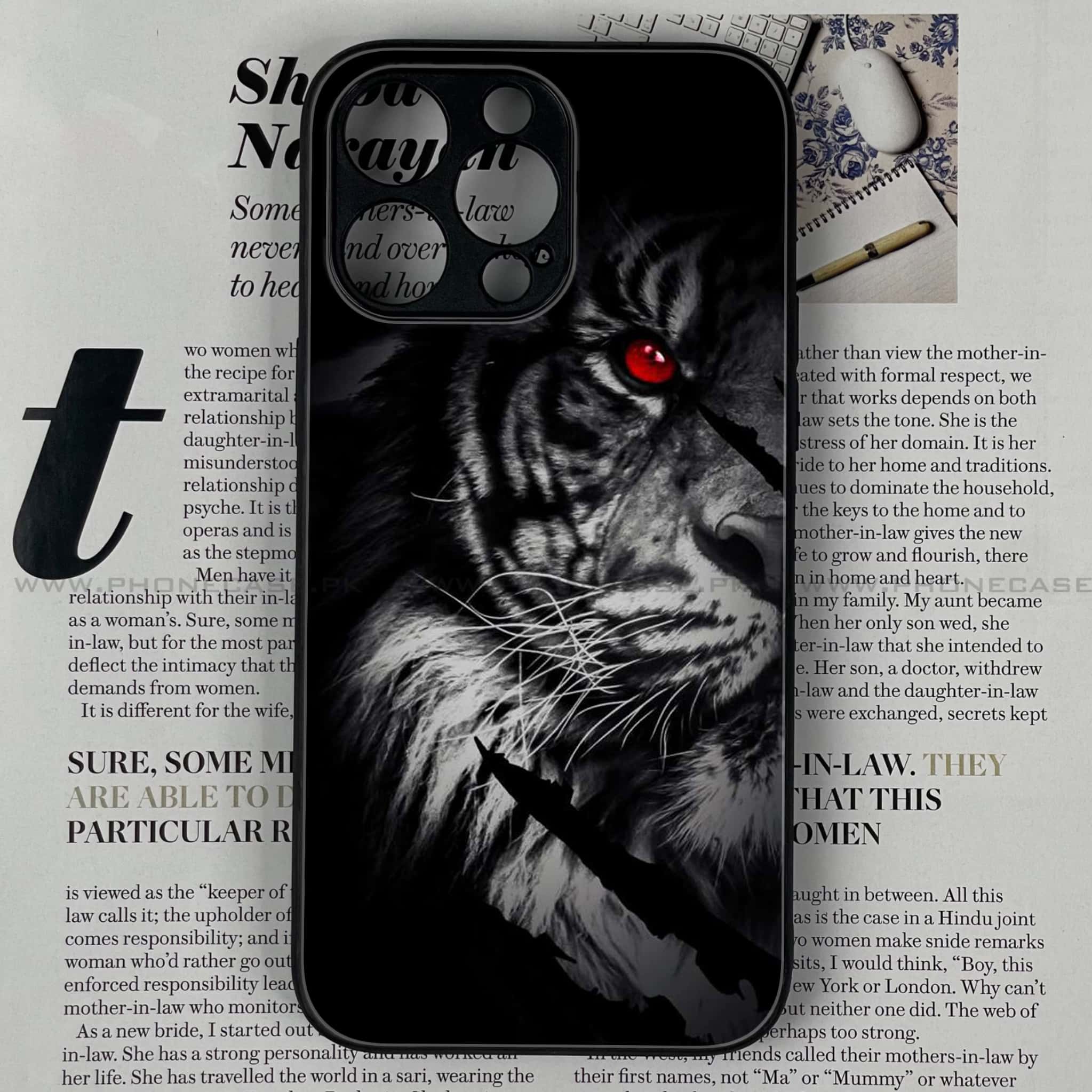 iPhone 13 Pro Max  - Tiger Art Series - Premium Metal Printed soft Bumper shock Proof Case