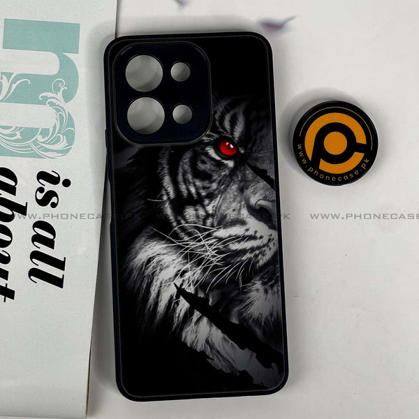 Vivo Y28 - Tiger Design 7- Premium Printed Glass soft Bumper shock Proof Case CS-45438