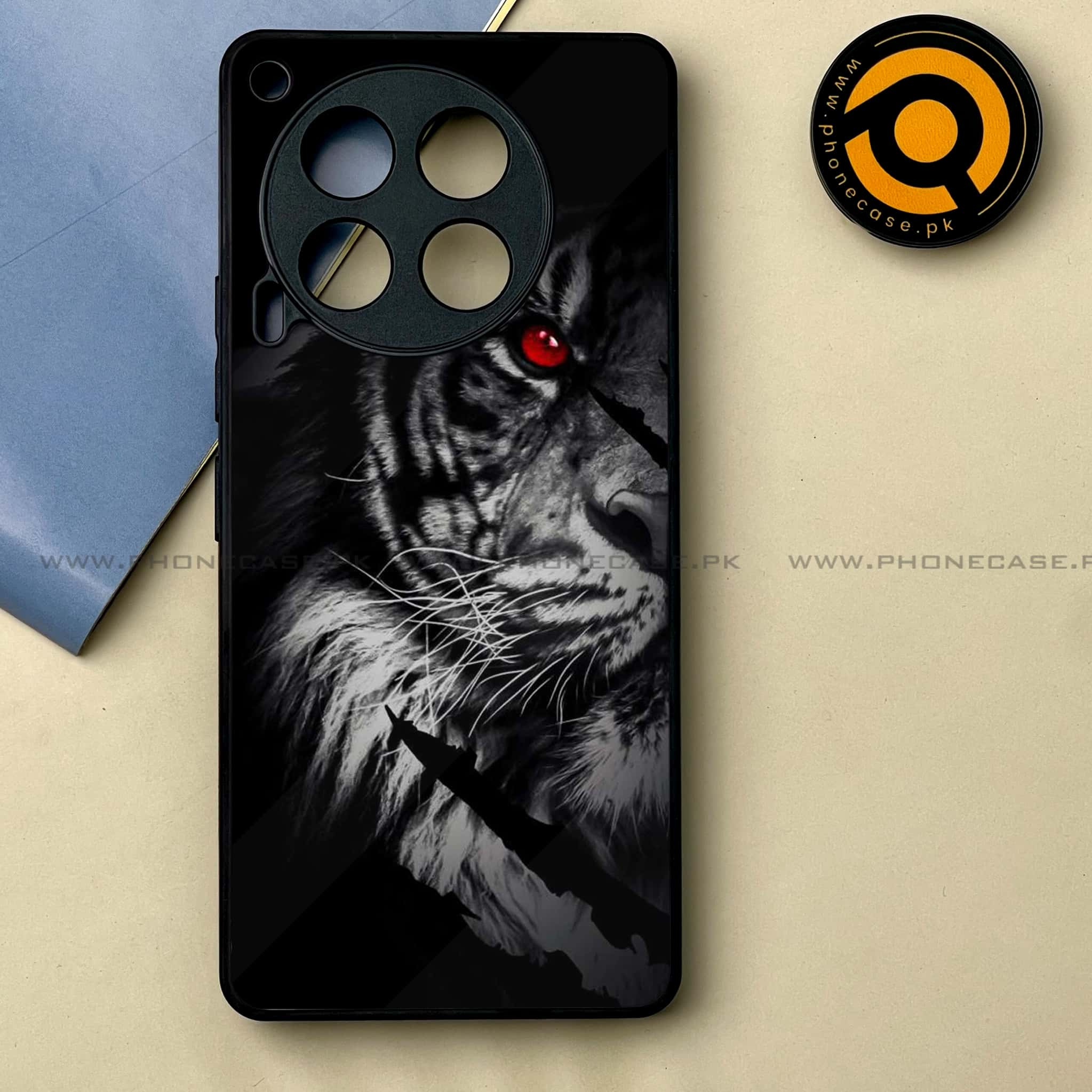 Tecno Camon 30 - Tiger Series -  Premium Printed Metal soft Bumper shock Proof Case