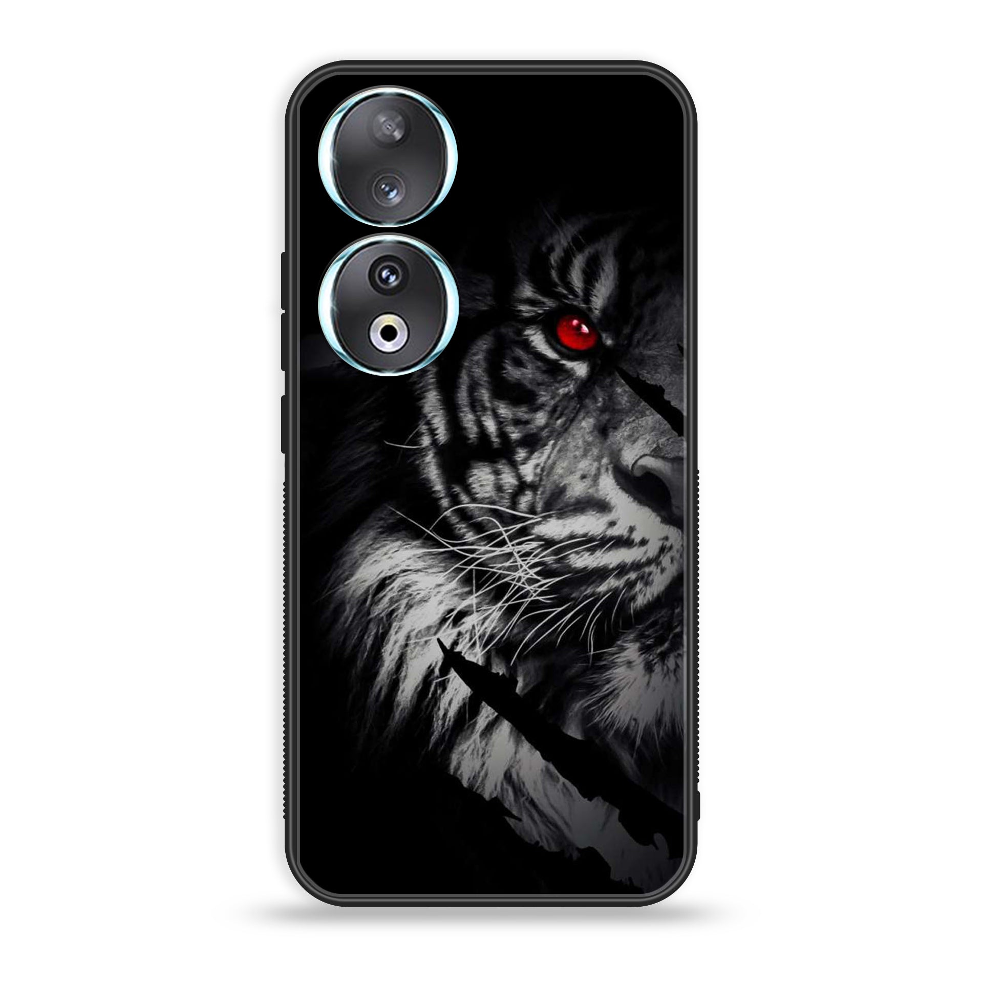 Huawei Honor 90 - Tiger Series - Premium Printed Glass soft Bumper shock Proof Case