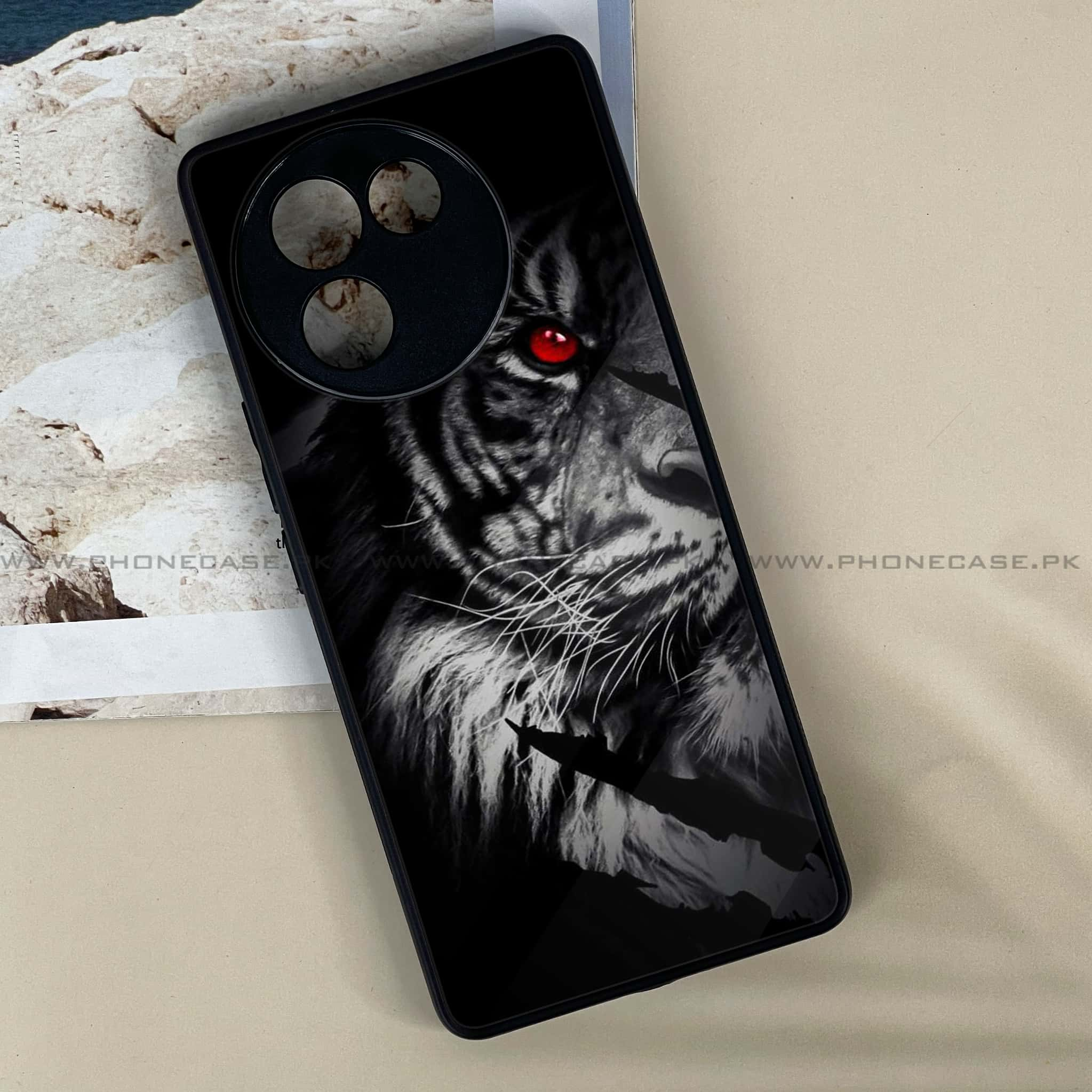 Vivo V30E - Tiger Series - Premium Printed Metal soft Bumper shock Proof Case