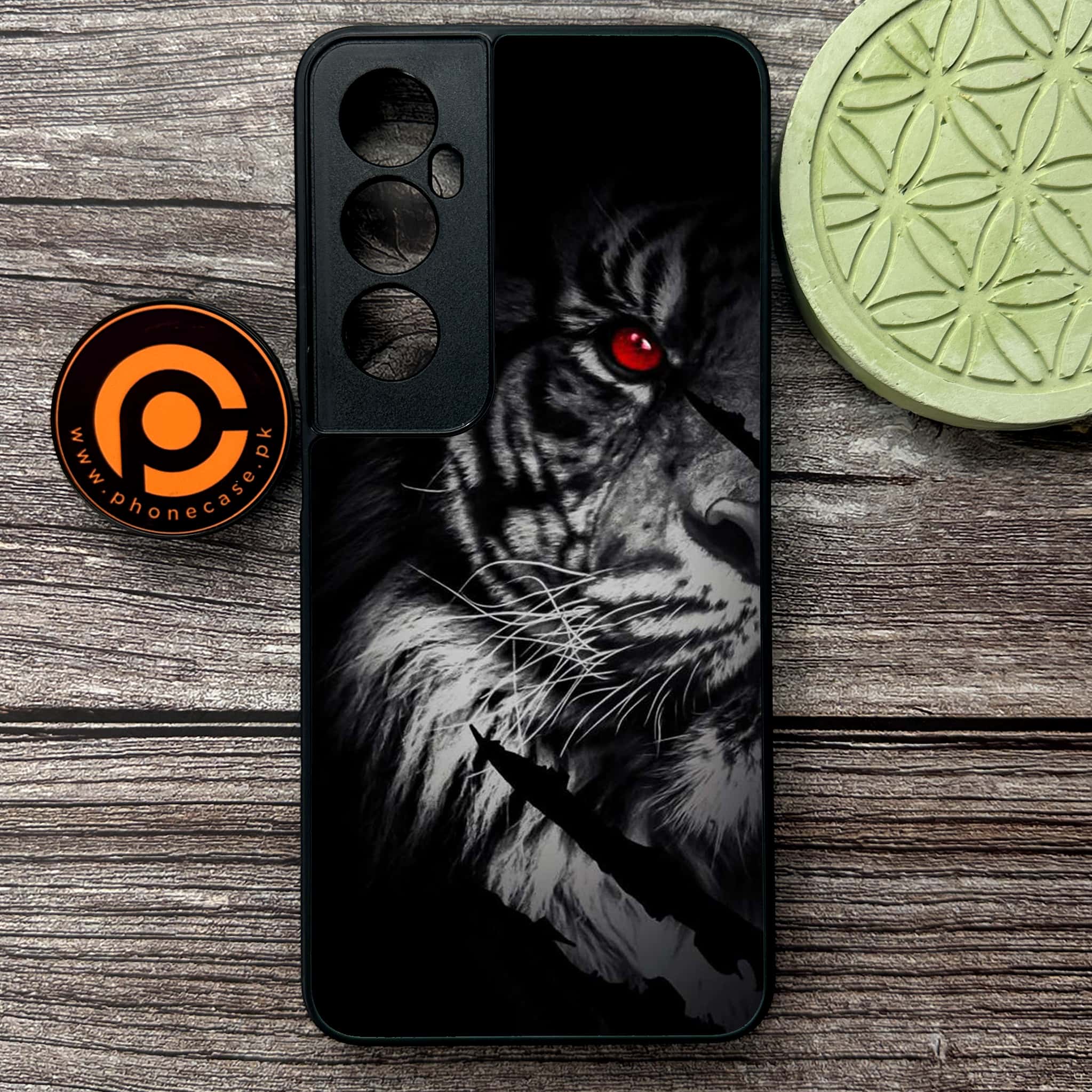 Realme C65  - Tiger Series - Premium Metal Printed soft Bumper shock Proof Case