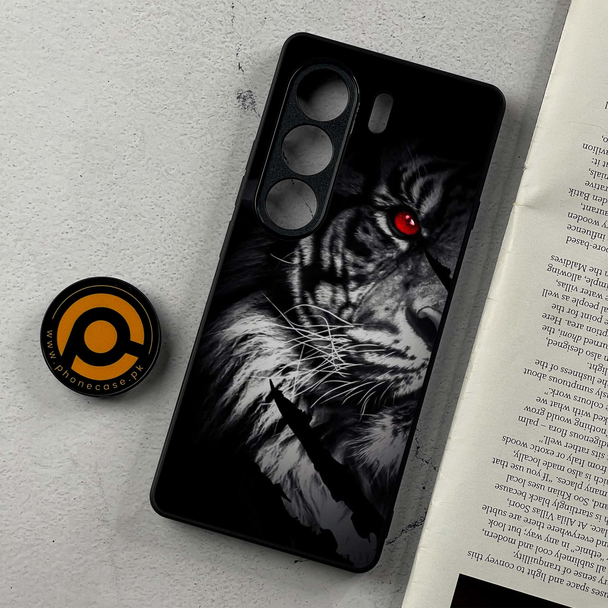Tecno Camon 40 - Tiger Series - Premium Metal Printed Soft Bumper Shockproof Case