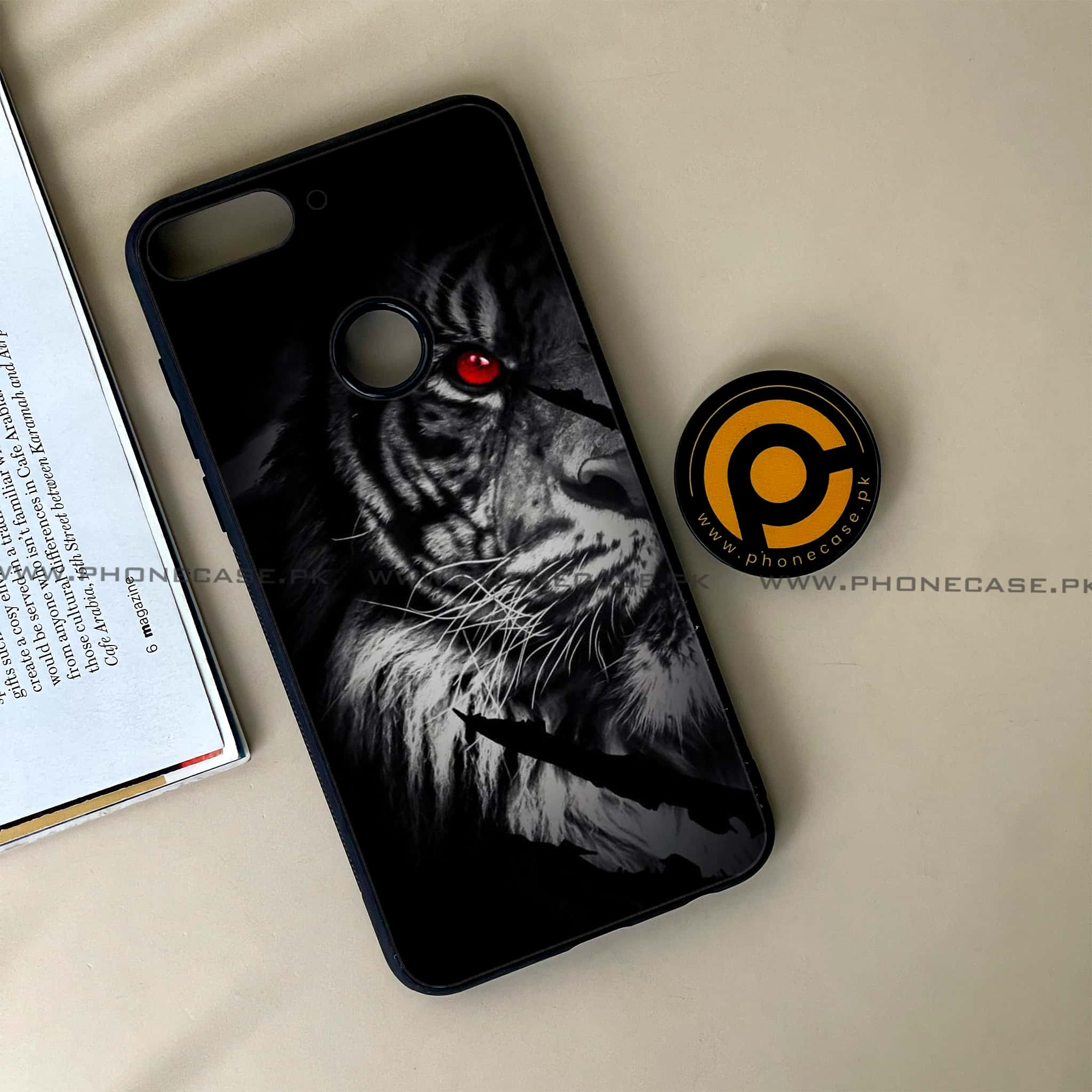 Huawei Y7 Prime (2018) - Tiger Series - Premium Printed Glass soft Bumper shock Proof Case