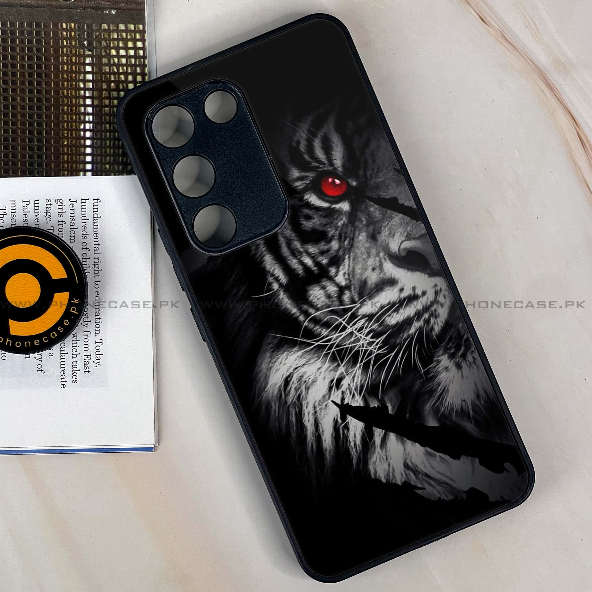 Vivo Y200e - Tiger Series - Premium Metal Printed soft Bumper shock Proof Case