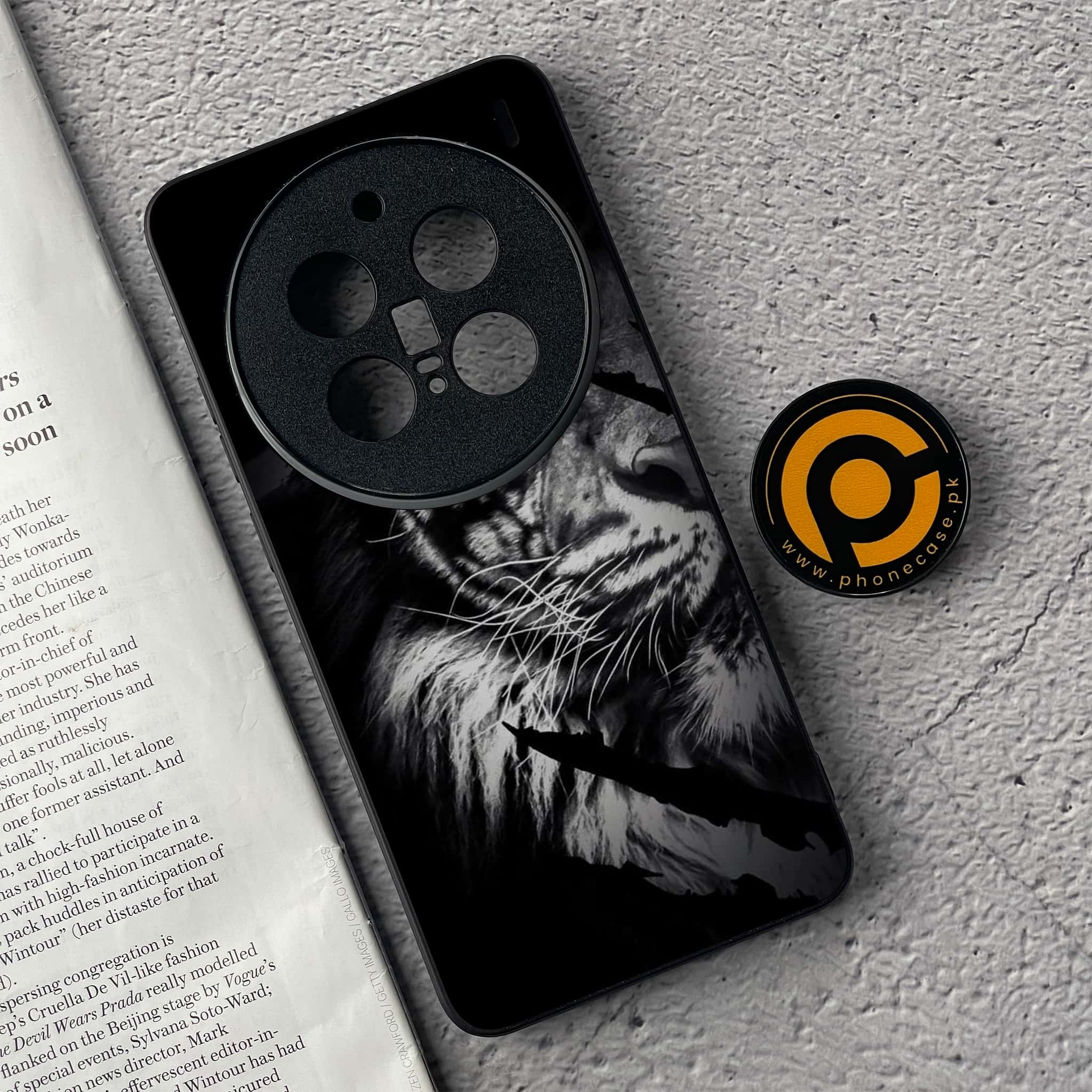 Vivo X200 Pro - Tiger Series - Premium Metal  Printed soft Bumper shock Proof Case
