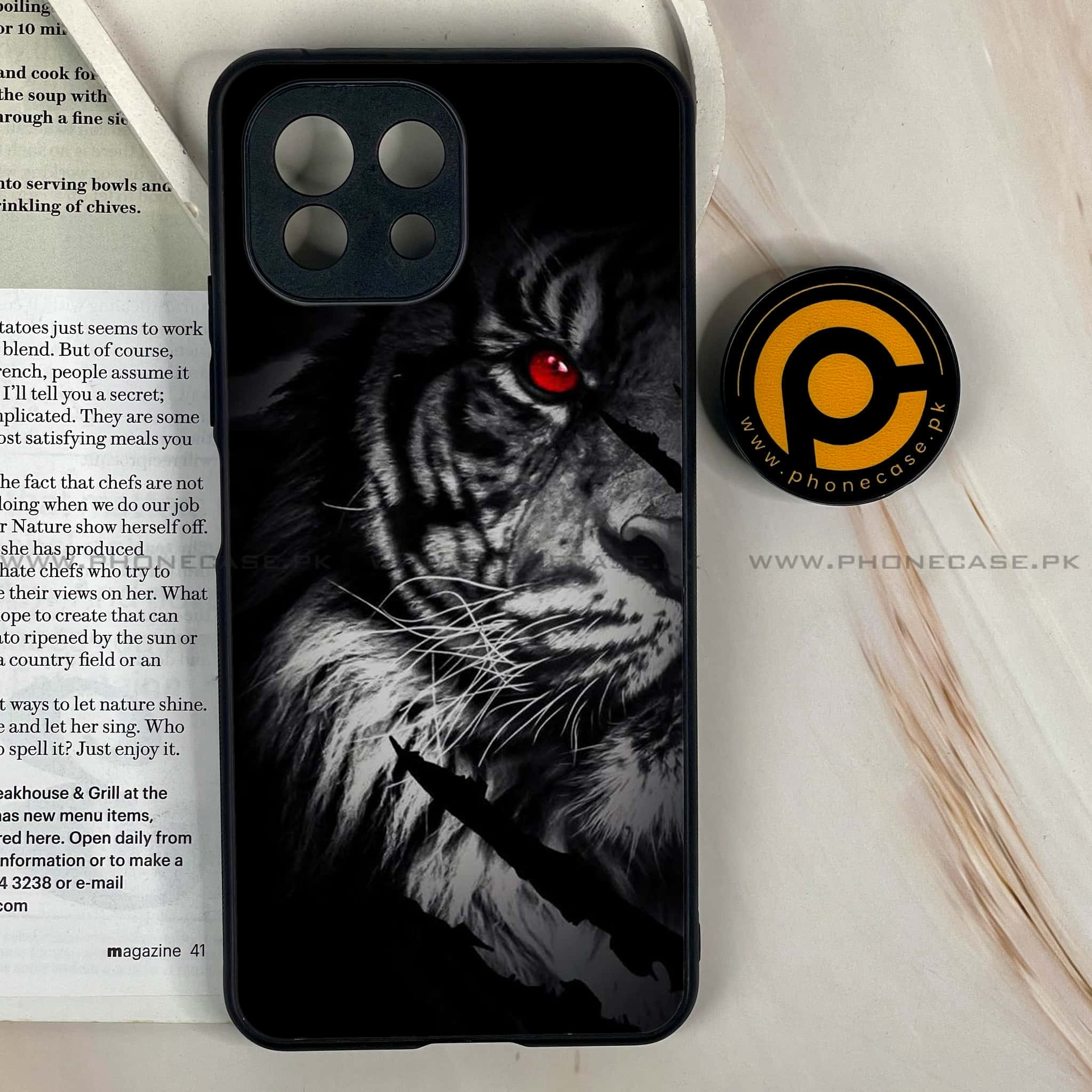 Mi 11 Lite - Tiger Art Series - Premium Printed Glass soft Bumper shock Proof Case