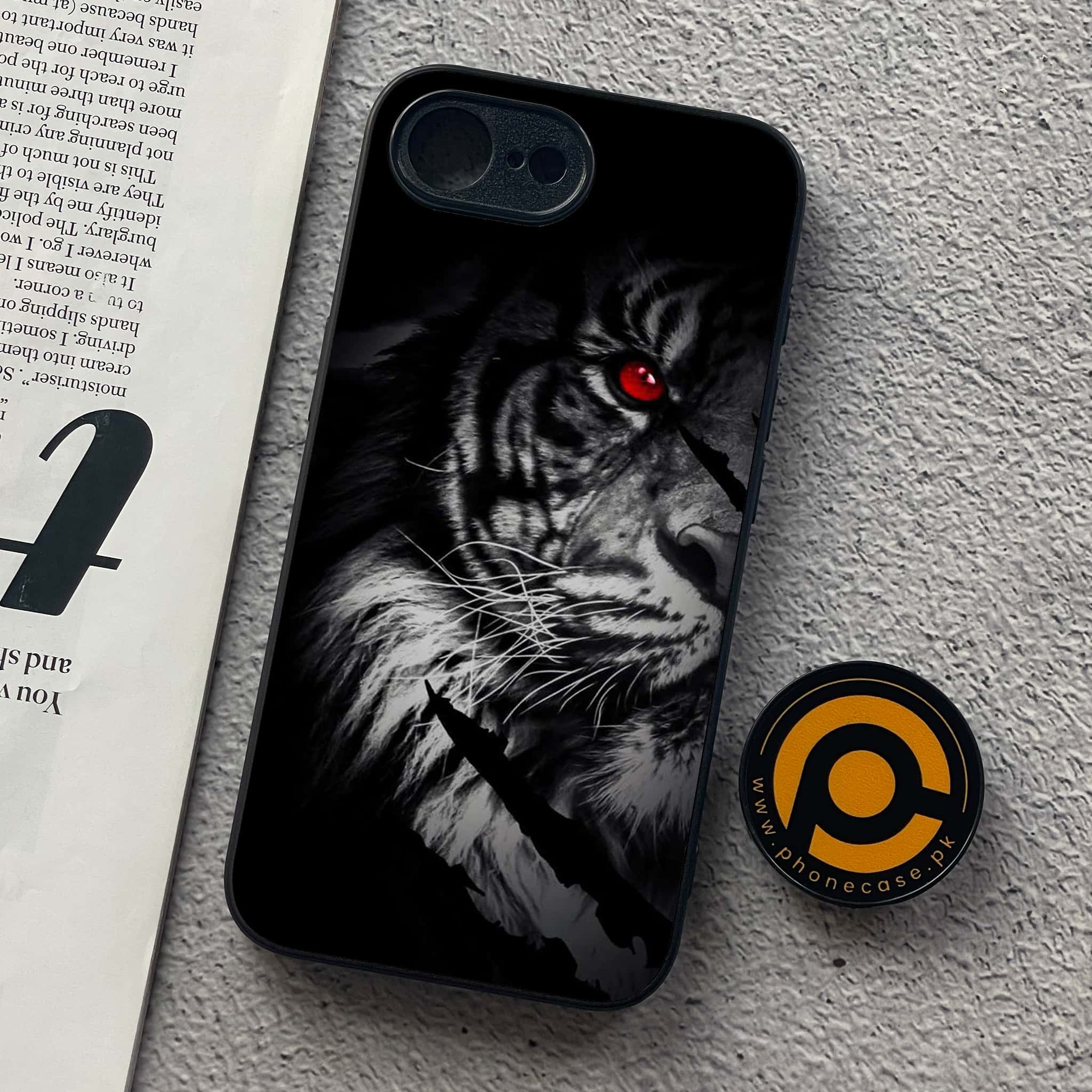 iPhone 16e - Tiger Series - Premium Metal  Printed soft Bumper shock Proof Case