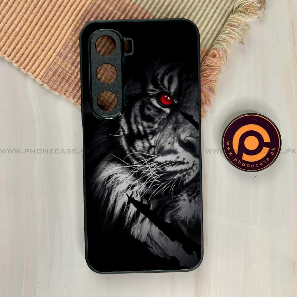 Infinix Hot 60i - Tiger Series - Premium Metal Printed soft Bumper shock Proof Case