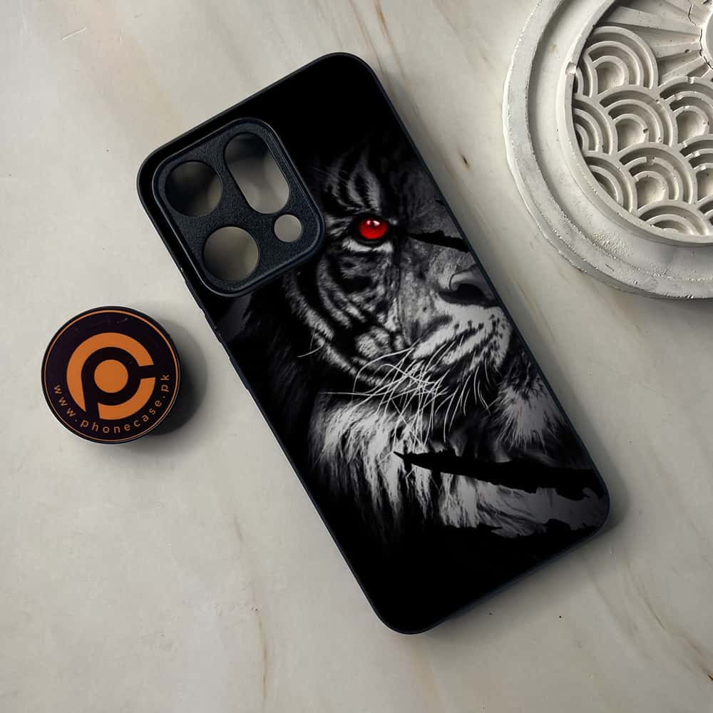 Oppo Reno 14 5G - Tiger Series - Premium Metal Printed soft Bumper shock Proof Case