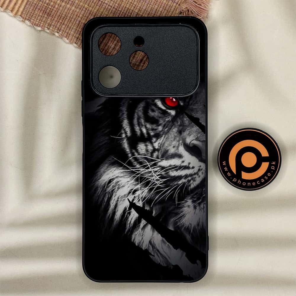 Tecno Spark 40 - Tiger Series - Premium Metal Printed soft Bumper shock Proof Case