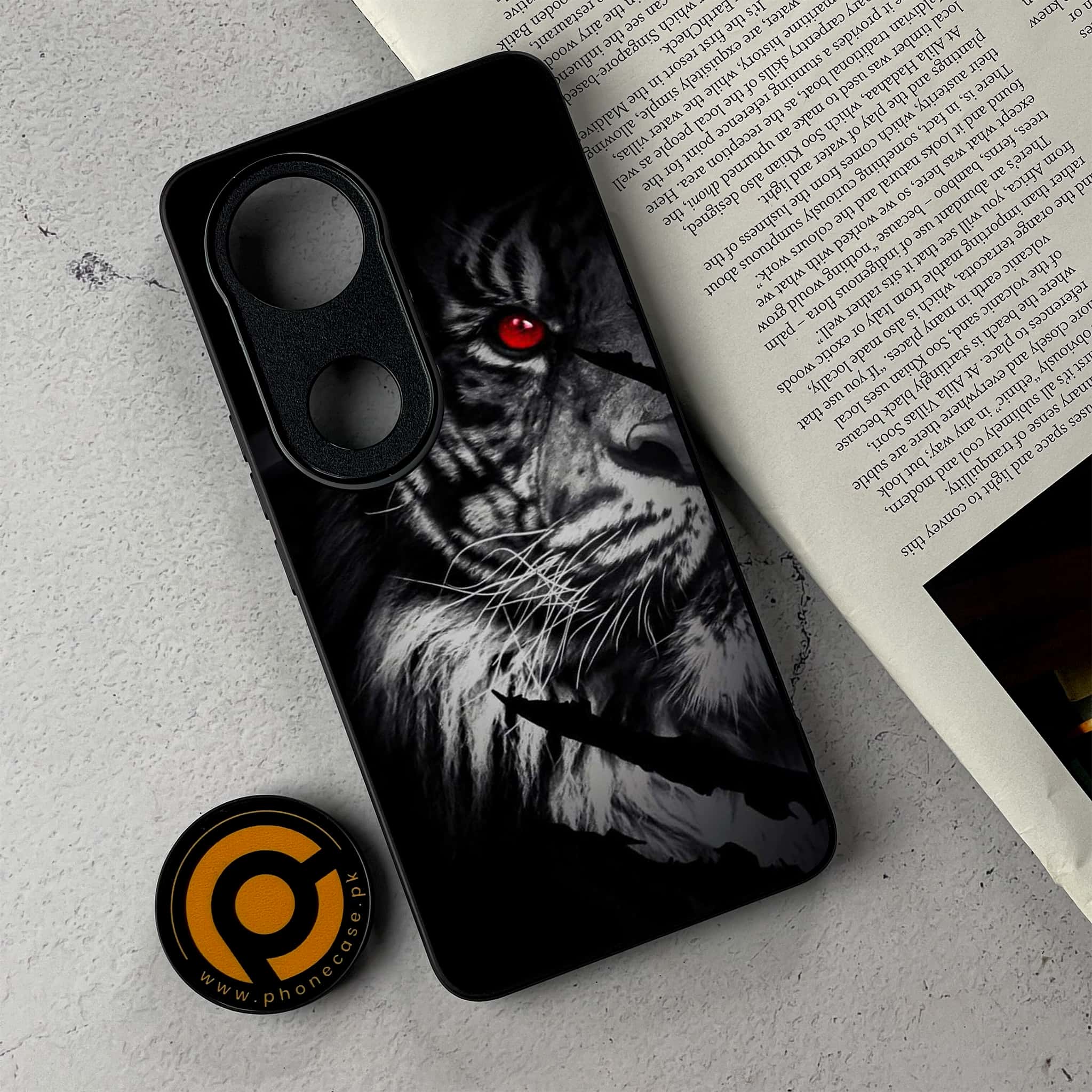 Vivo V50 -  Tiger Series - Premium Metal Printed Soft Bumper Shockproof Case