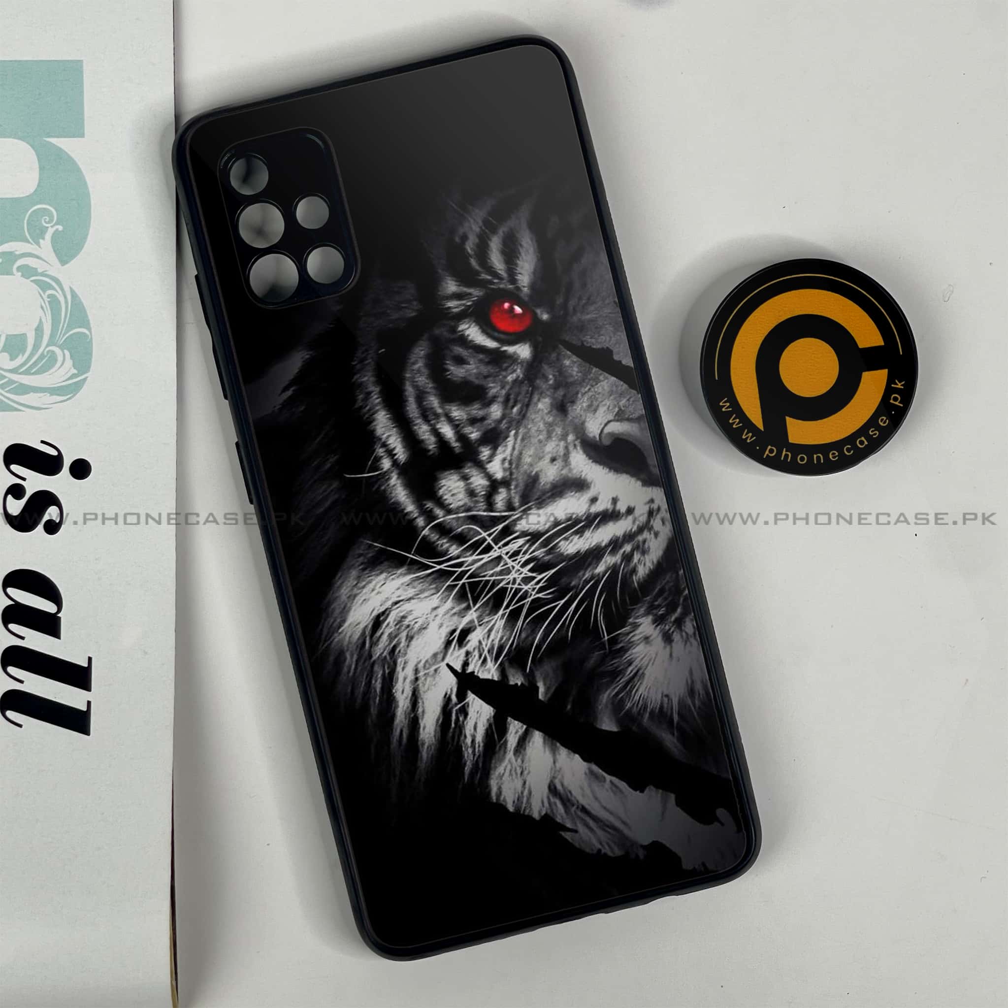 Samsung Galaxy A51 Tiger Art Series Premium Printed Glass soft Bumper shock Proof Case