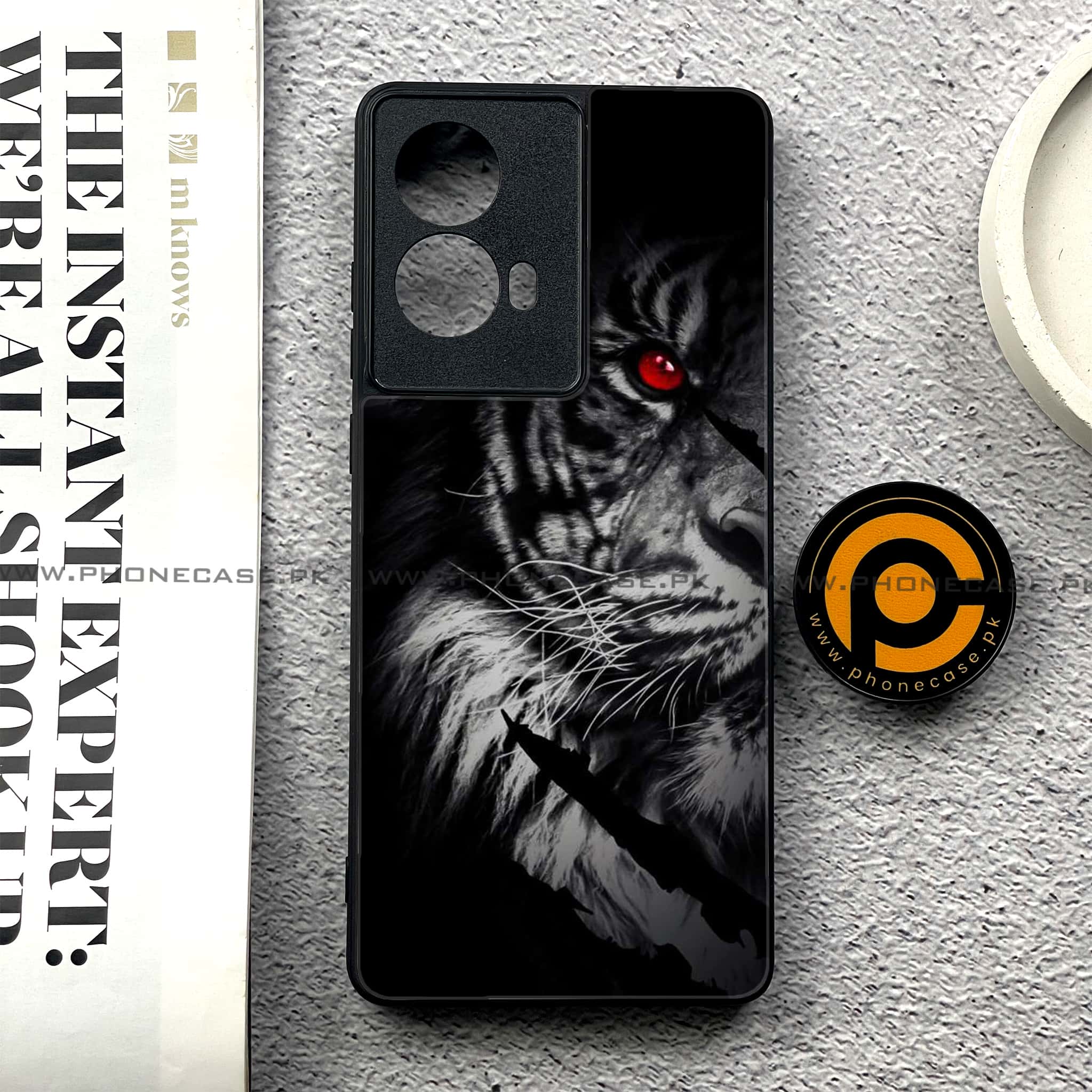 Moto G85 - Tiger Series - Premium Printed Glass soft Bumper shock Proof Case