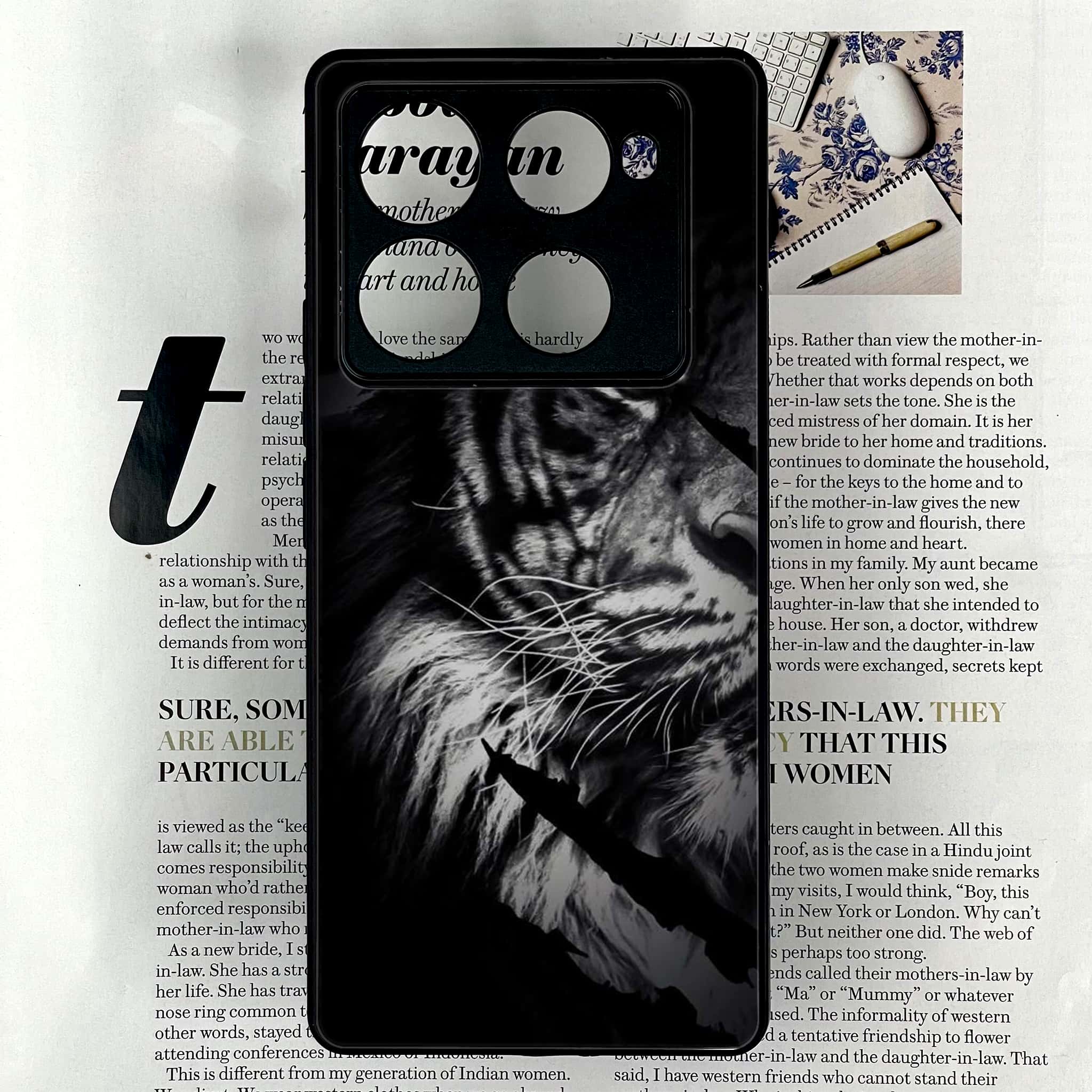 Infinix Note 40 Pro Plus - Tiger Series - Premium Metal Printed soft Bumper shock Proof Case