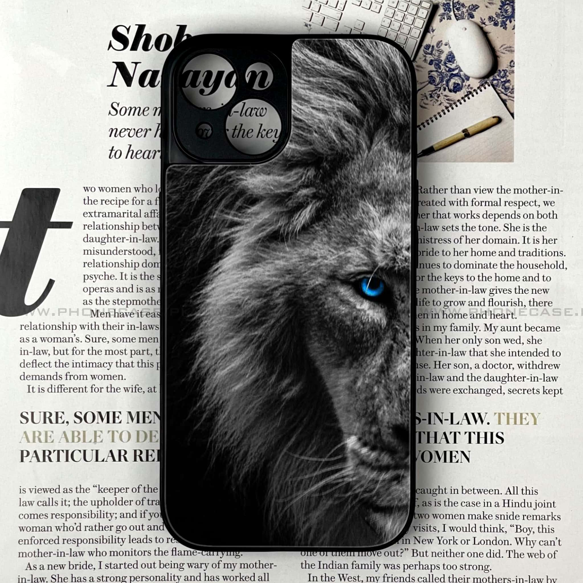 iPhone 13 - Tiger Art series - Premium Printed Glass soft Bumper shock Proof Case