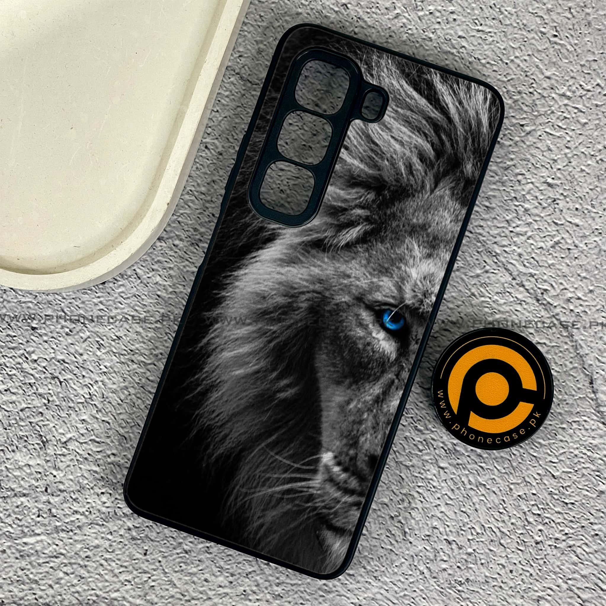 Infinix Hot 50 Pro - Tiger Series - Premium Printed Glass soft Bumper shock Proof Case