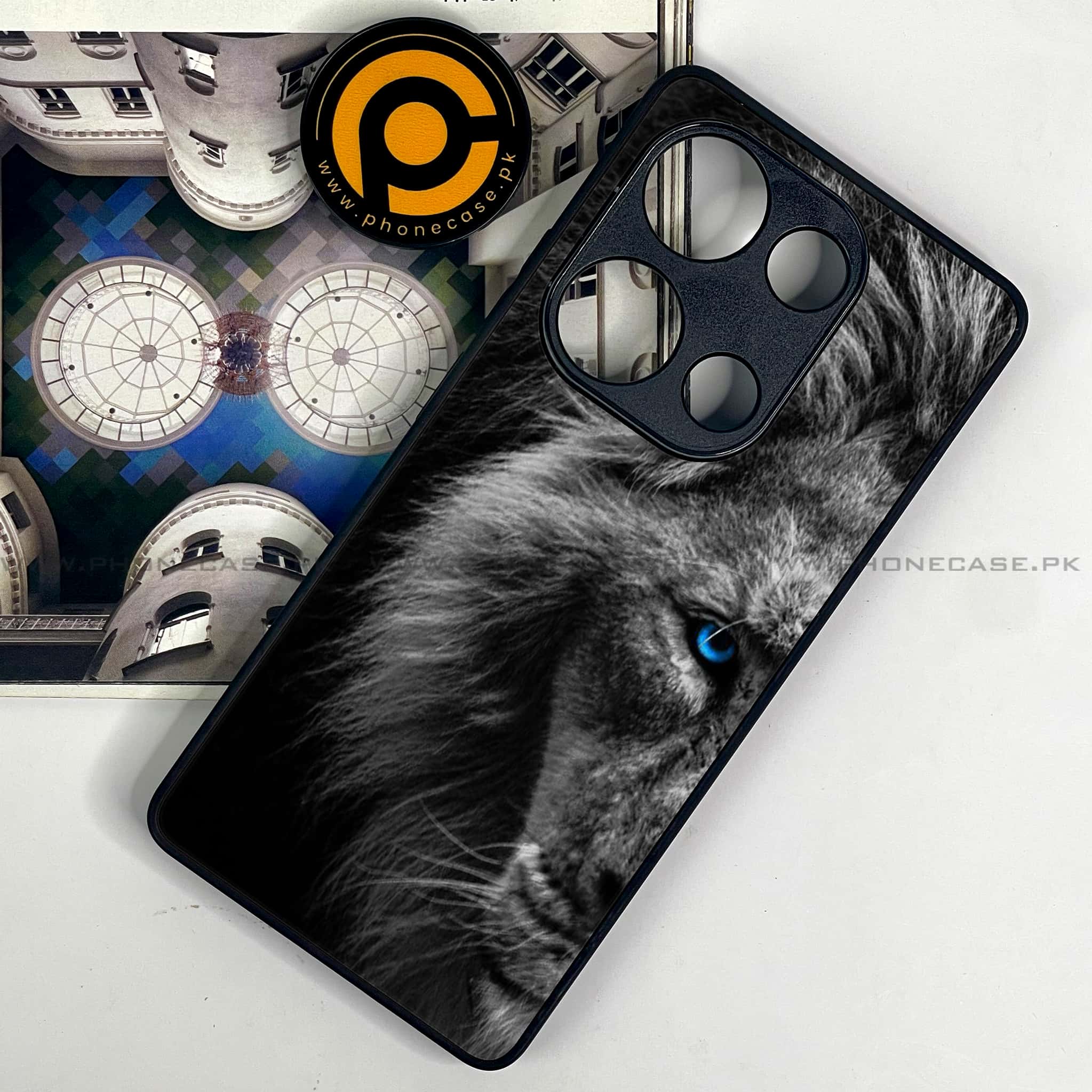 Redmi Note 13 Pro 4G - Tiger Series - Premium Metal Printed soft Bumper shock Proof Case