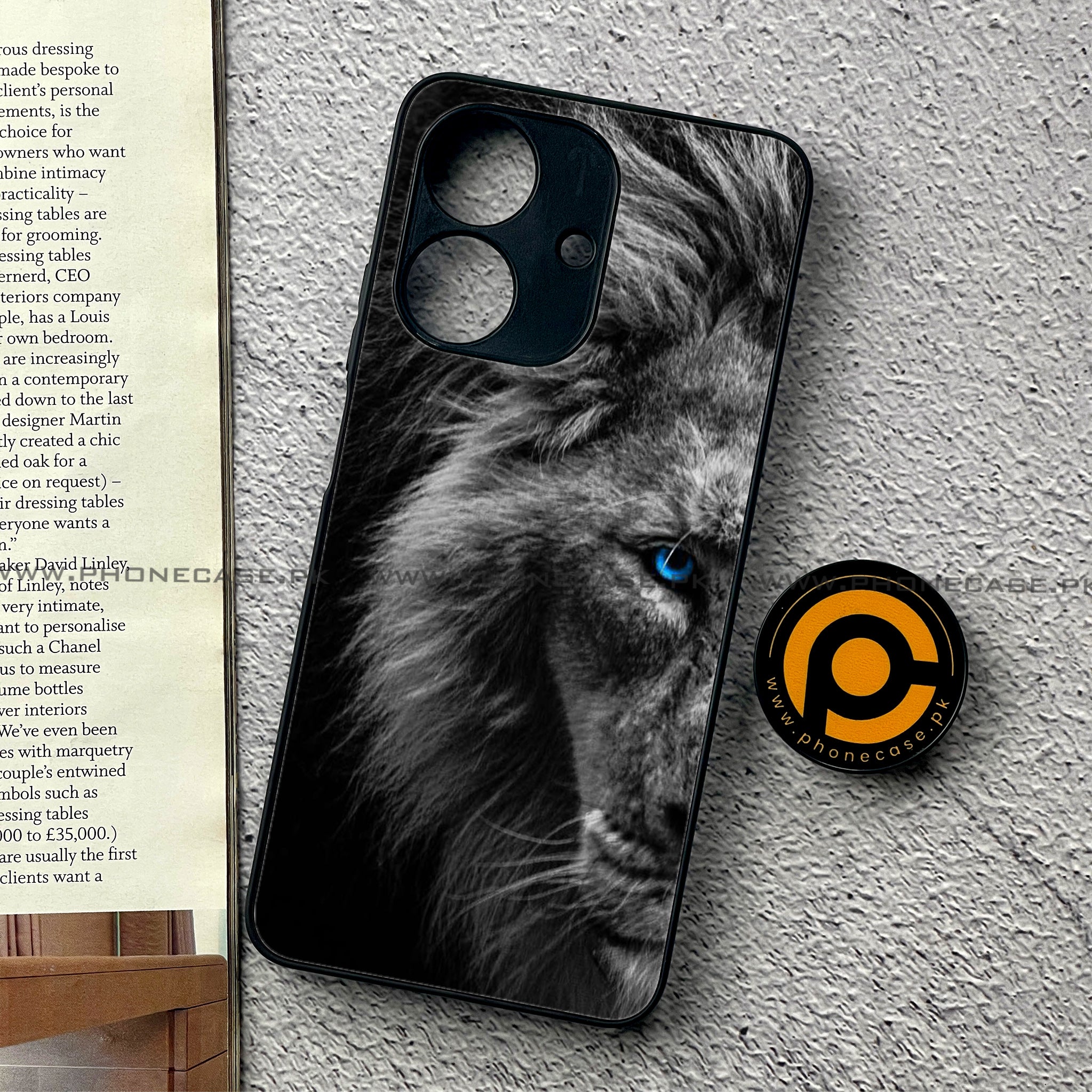 Realme Note 60 - Tiger Series - Premium Printed Glass soft Bumper shock Proof Case