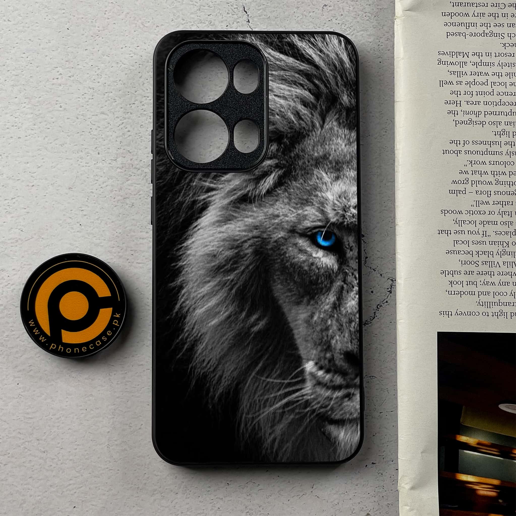 Oppo Reno 13 Pro - Tiger Series - Premium Metal Printed Soft Bumper Shockproof Case